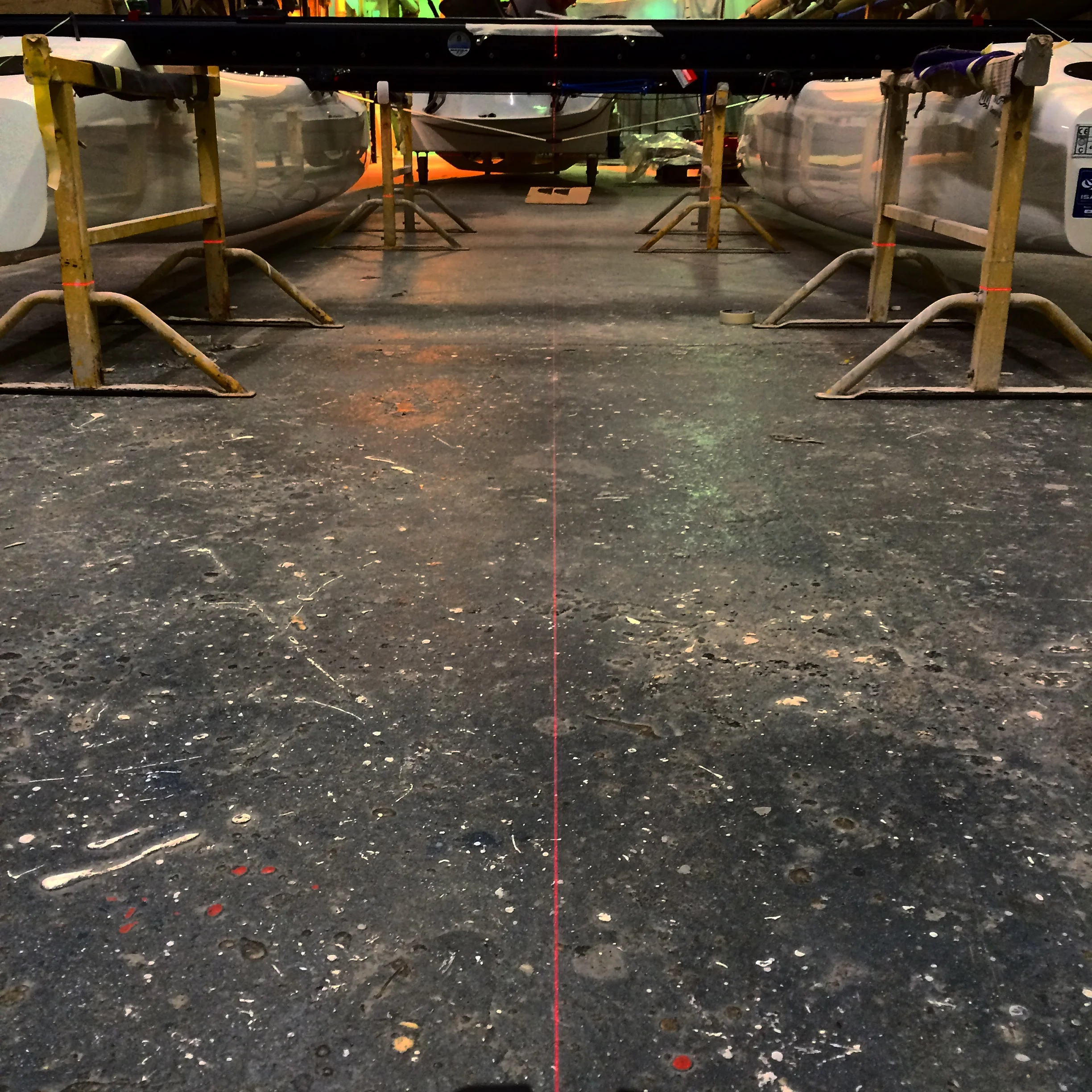 Using lasers to align the new boat