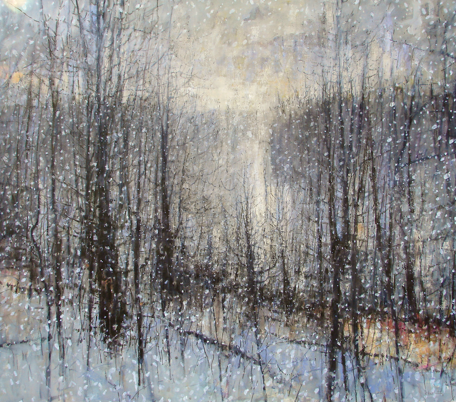 L ight Snow , William Chickillo, 48” x 55” oil on canvas on wood panel