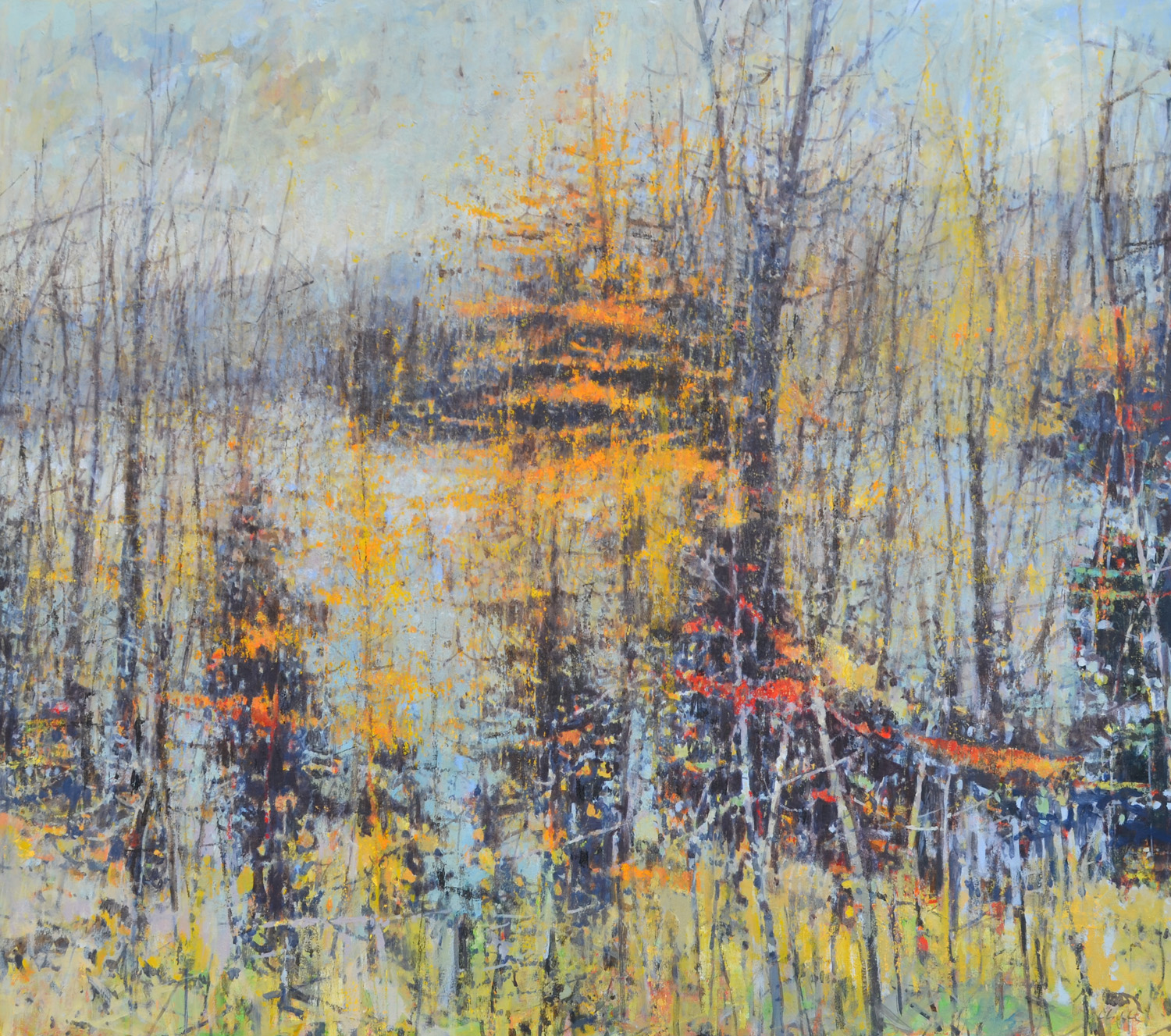 Lake Winola, William Chickillo, 48” x 55” oil on canvas on wood panel