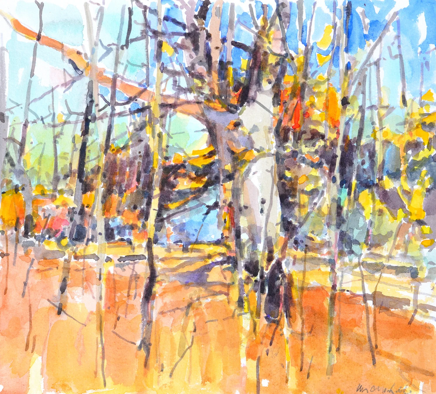Late Beech, William Chickillo, 8” x 10” watercolor 