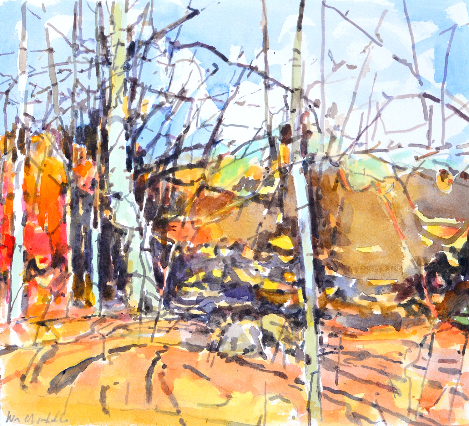 Late Beech II, William Chickillo, 8” x 10” watercolor