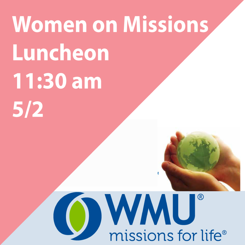 Everyone is invited to hear Mary McLaurin and Carol Polischak speak about Crosswave - Peru for the Women on Missions Luncheon on 5/2 at 11:30 am in the Fellowship Hall. This missions organization shares the love of Jesus with our South American neighbors.