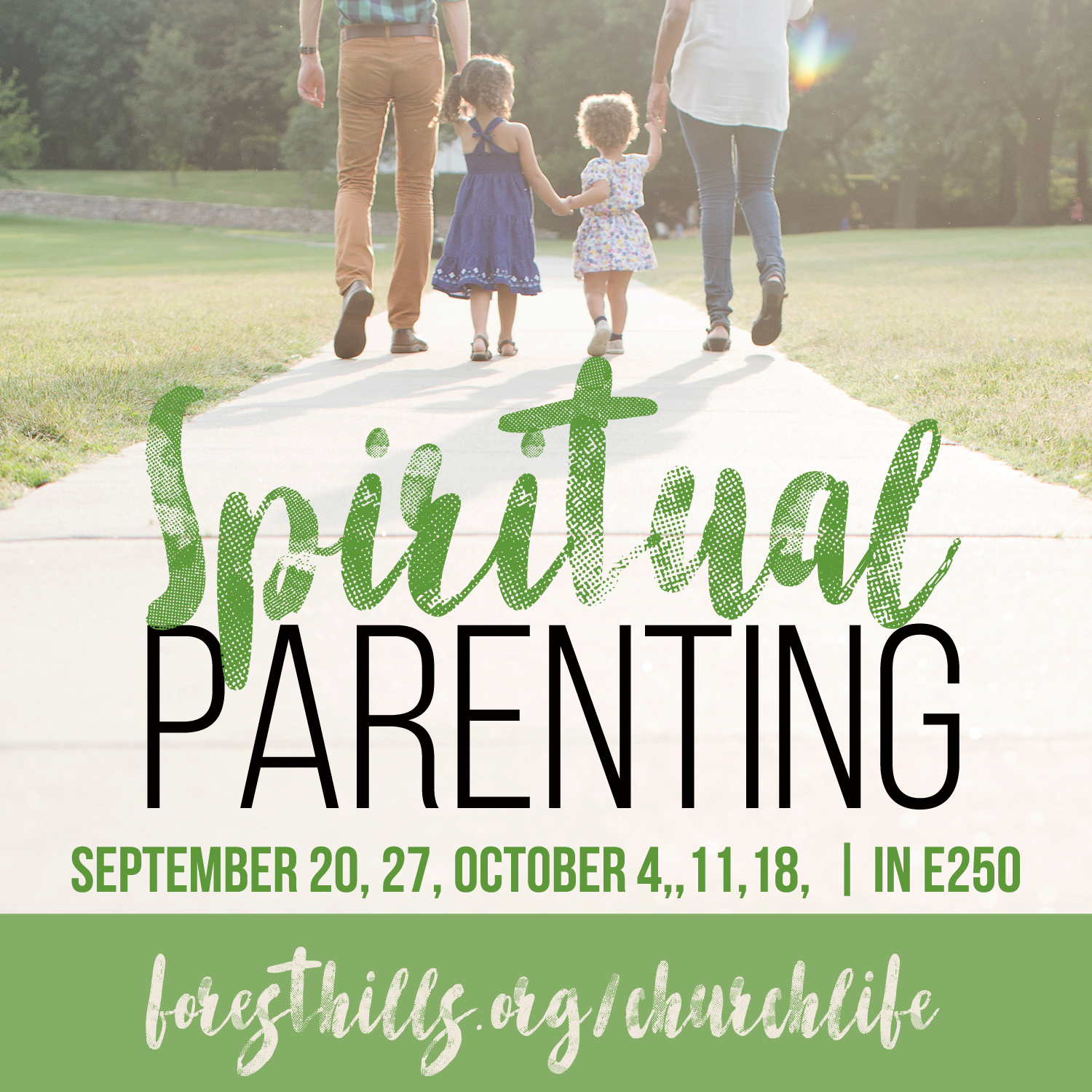 It’s hard enough to train kids to behave, but good behavior isn’t what Jesus calls for in the Bible. Spiritual Parenting introduces the simple concept that parents depend on God to create an environment God can use to beckon their children to faith The study shares practical examples and biblical insight on the spiritual role of parenting. Dates are 9/20, 27, 10/4,11,18, 25 at 6:30 pm in E-250. The class will be taught by weekly reading, videos during the sessions, and discussion with other participants. RSVP to andrew@foresthills.org to reserve your copy of the book.