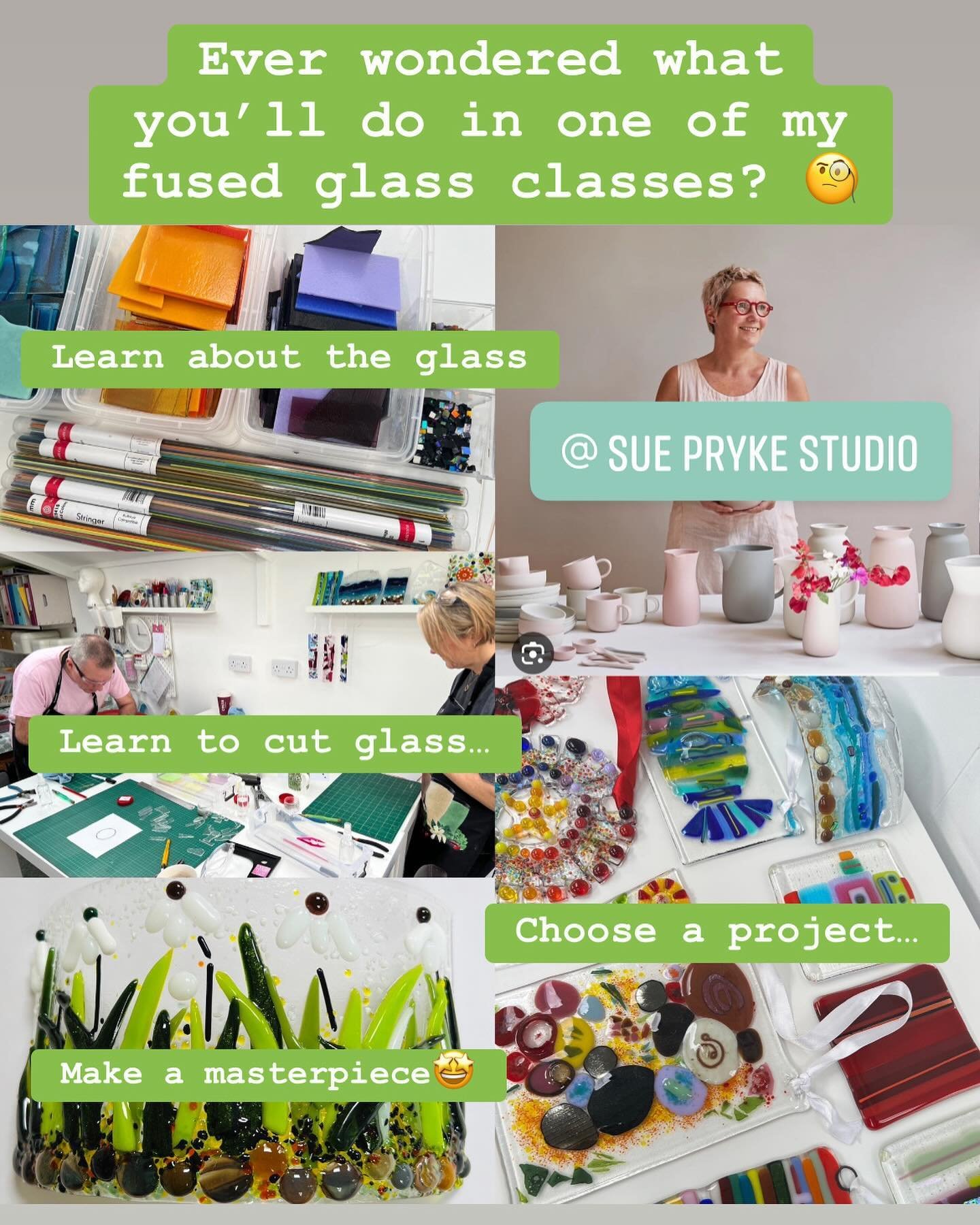Next class 18th May, 10-1, at the Sue Pryke studio. There are spaces still available and you can book through my website, link in bio🌼

#metime #becreative #daisyglass #fusedglassclass #glassclass #glassworkshop #homestudio #daisyglassstudio #adultl