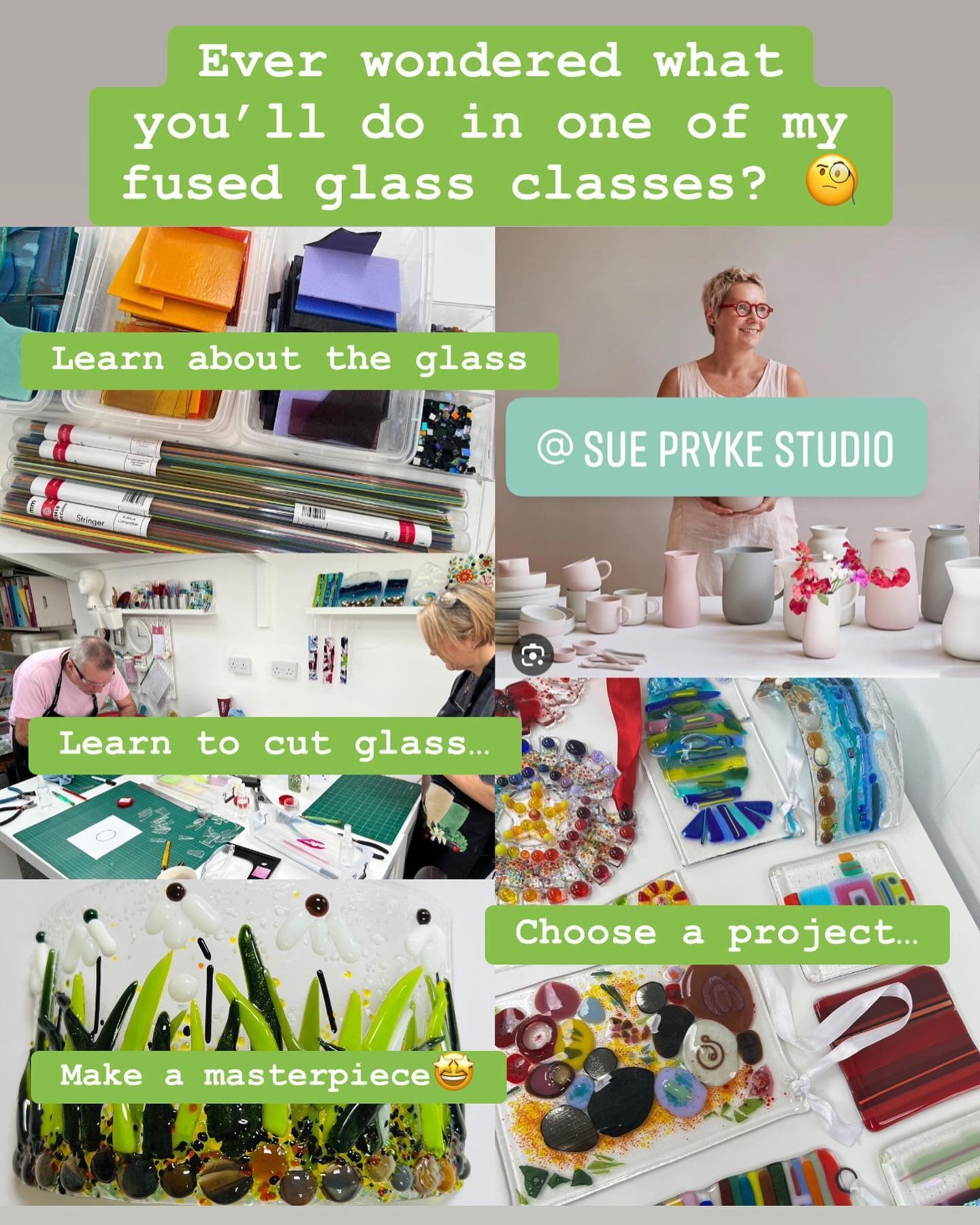 Happening this Saturday&hellip; still got a couple of spaces&hellip;. get in touch if you&rsquo;re interested 😀

#suepryke #fusedglass #handcrafted #adultlearning #metime