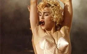 Madonna in the Gaultier cone bra.