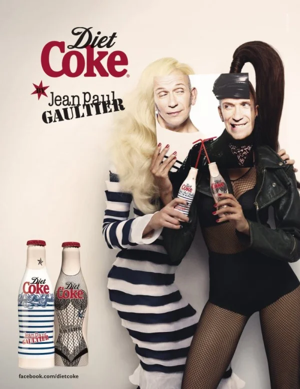 Gaultier show off his Diet Coke body.