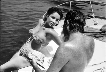On set of Cleopatra with Richard Burton