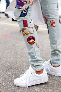 Patches on denim