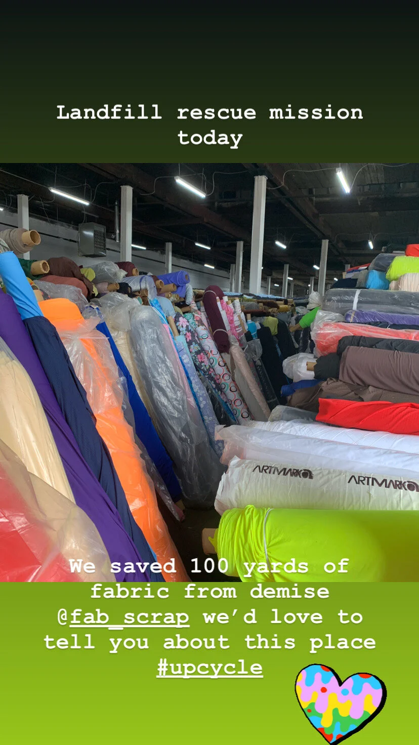 Behind the scenes at a fabric warehouse.