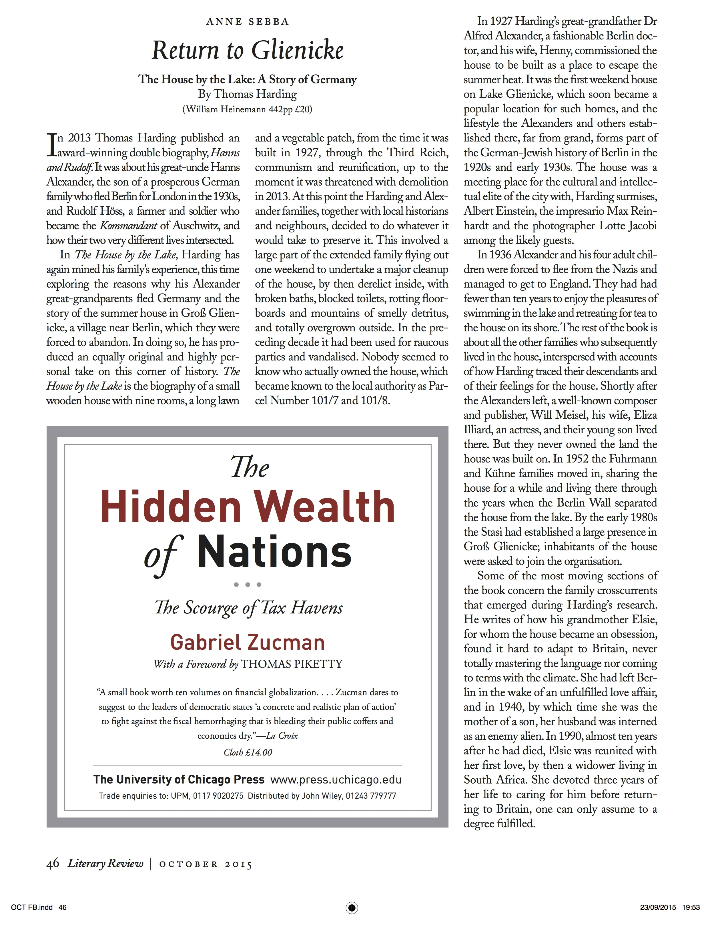 Literary Review 23 October 2015 p1