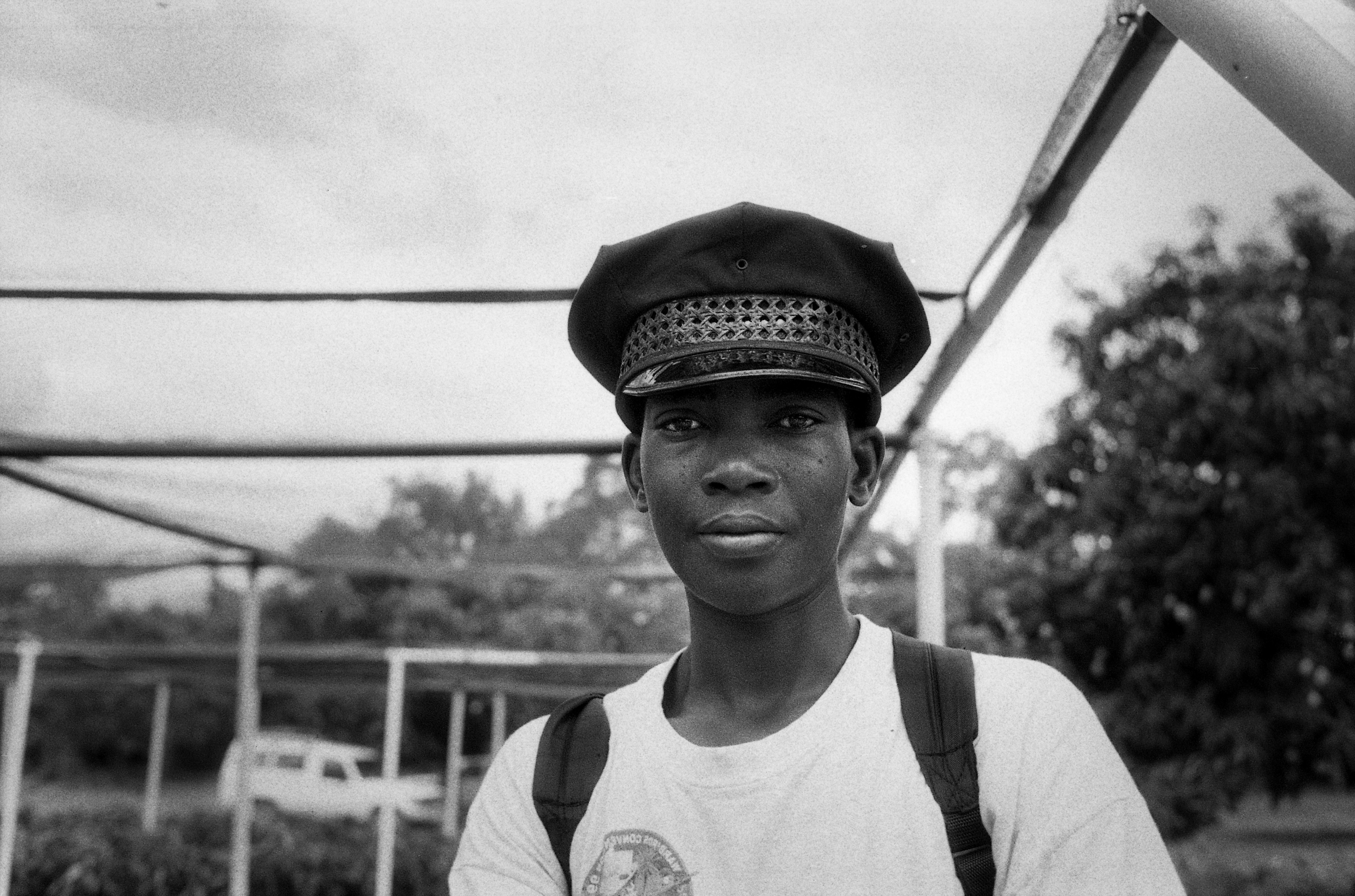   Police Cap.  &nbsp; &nbsp;Cange, Haiti. &nbsp;2009  35 mm B&amp;W film 