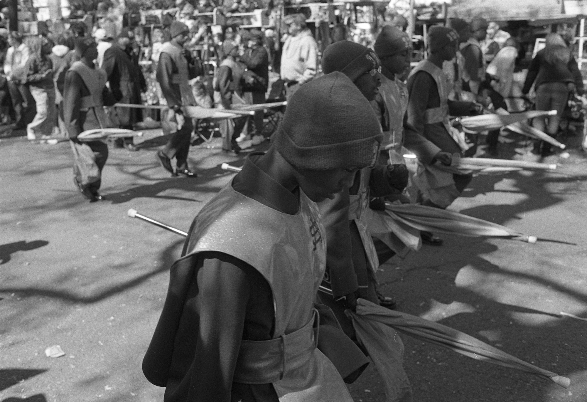   Carnival's Soldiers.  &nbsp; &nbsp;New Orleans, LA. 2010  35 mm B&amp;W film. 