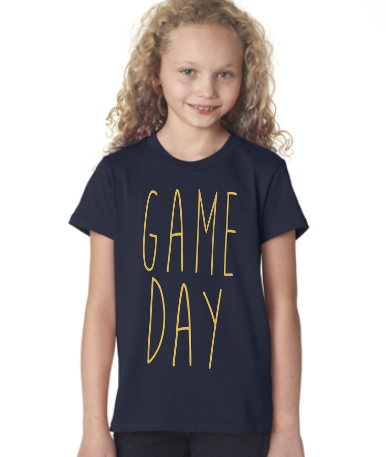 Black and Gold Girls Gameday Tee