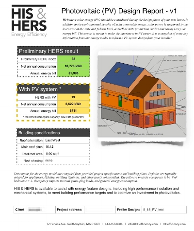 Your report is generated with data from the Preliminary HERS model at no additonal cost.