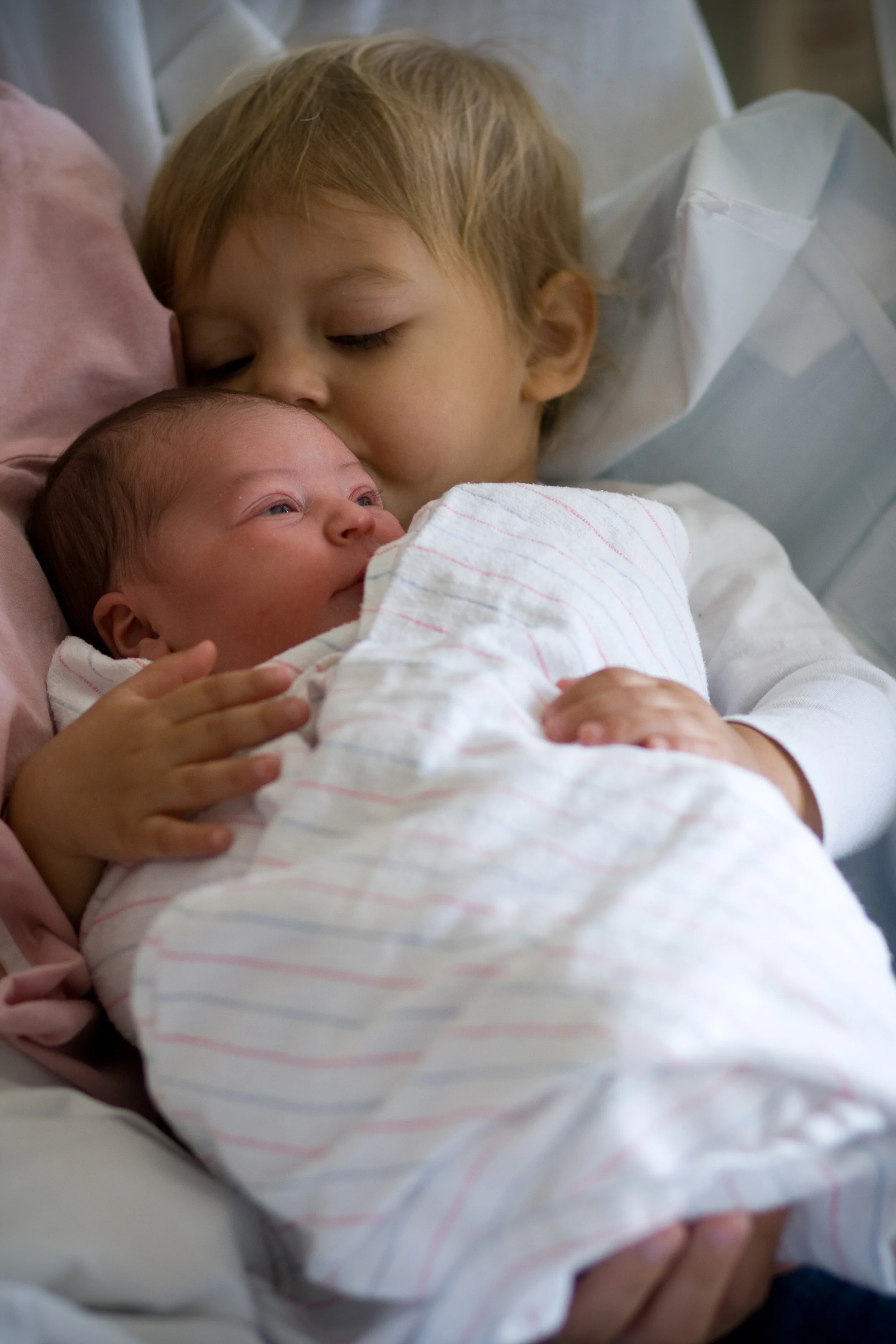 Pax and Aila, the day after she was born. 