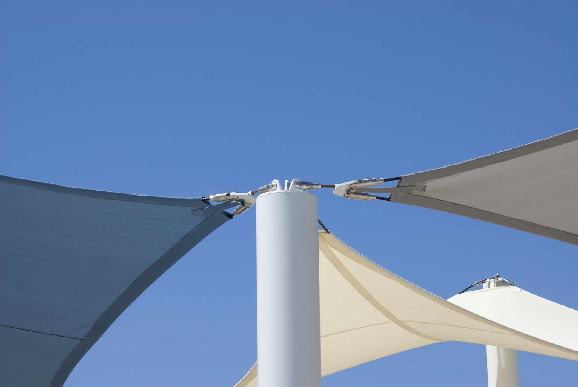 Tensile Fabric Against Blue Sky