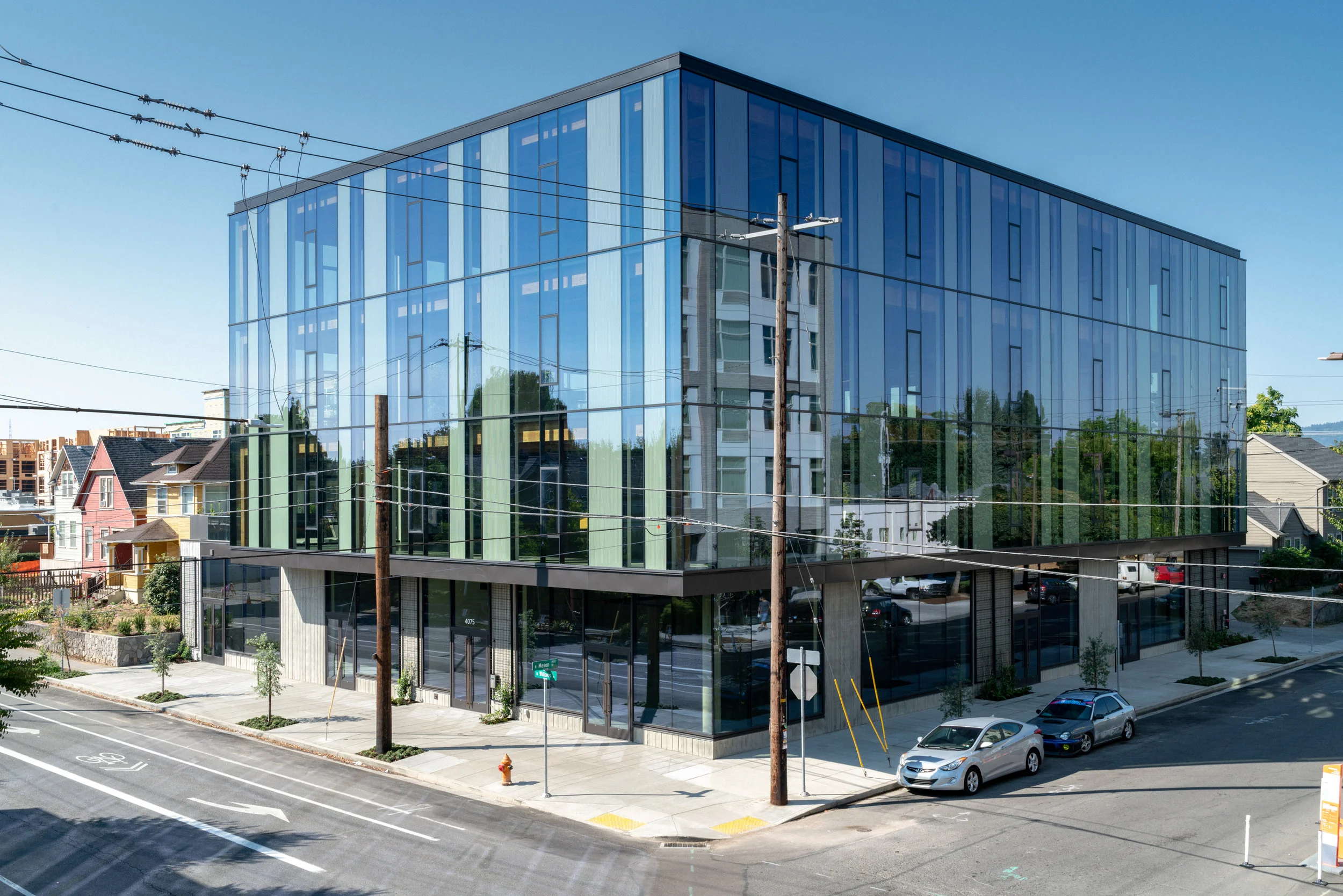 Corner view of commercial office building in Portland, Oregon — William Kaven Architecture