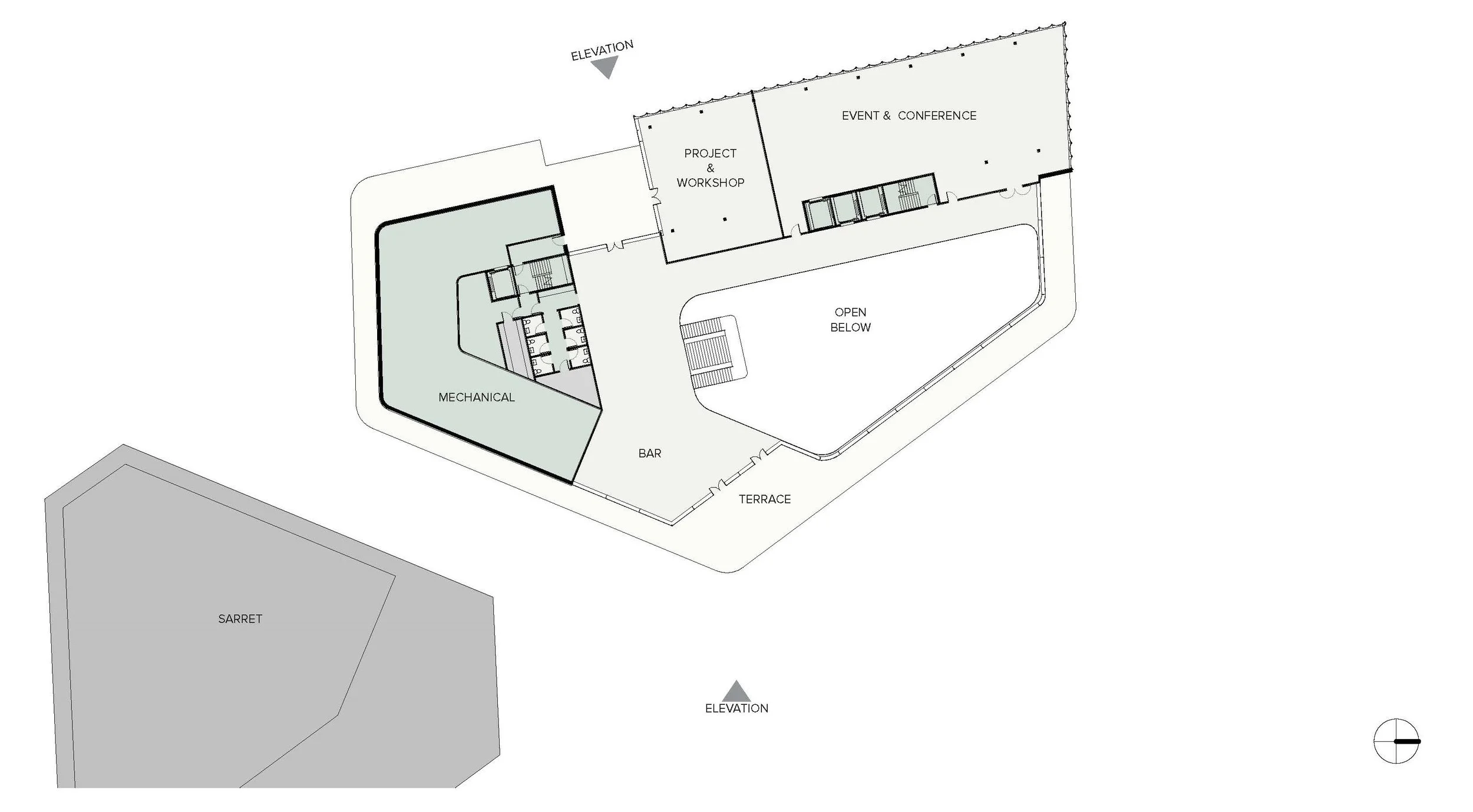 Level 4 floor plan of Helsinki Museum, designed by William Kaven Architecture