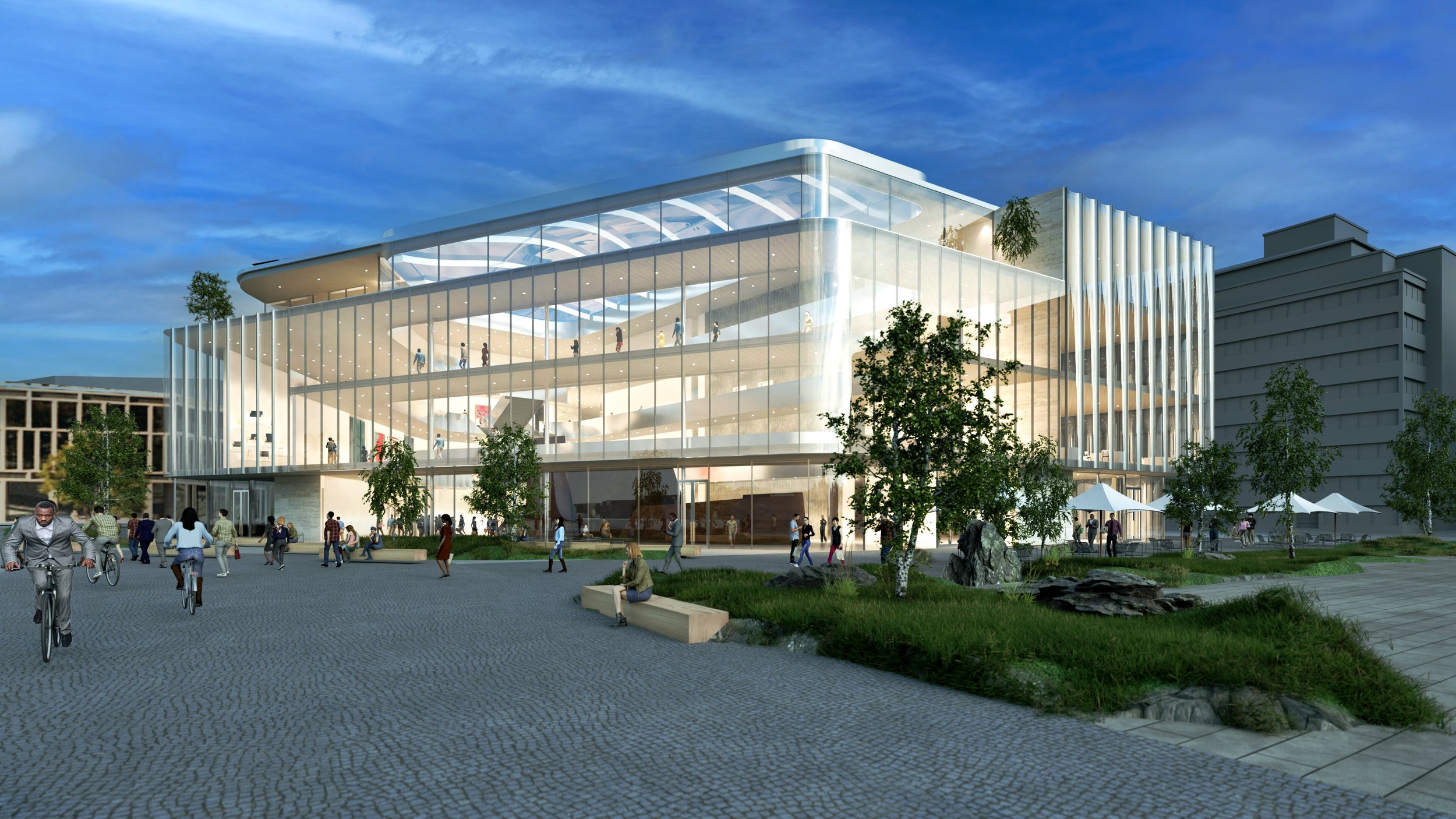 View of Helsinki Museum public plaza, designed by William Kaven Architecture