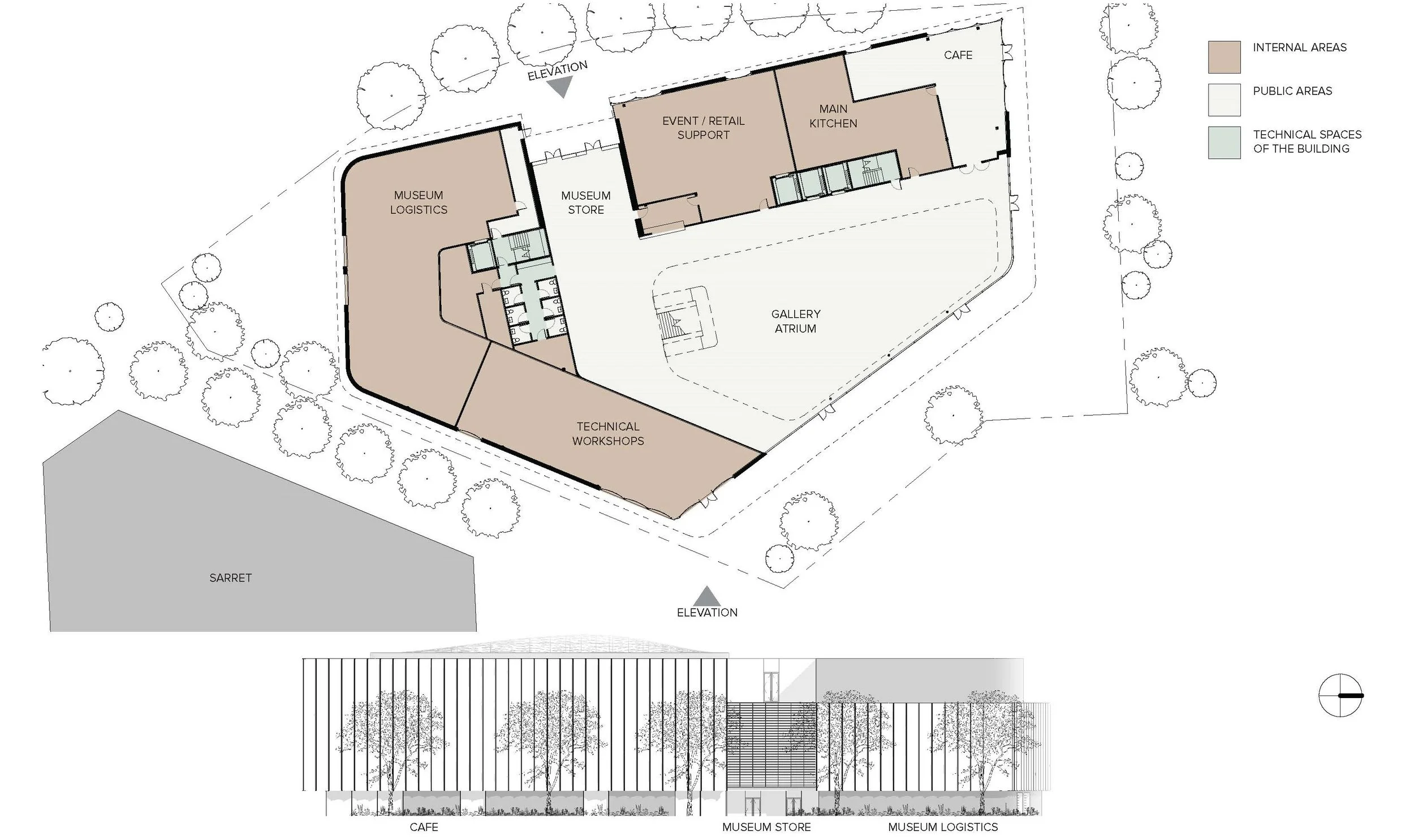 Level 1 floor plan of Helsinki Museum, designed by William Kaven Architecture