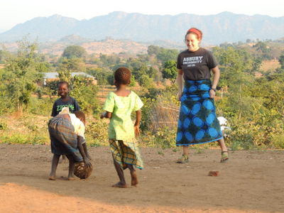 Rachel, one of our team members from Asbury University with some of our children in Malawi. 