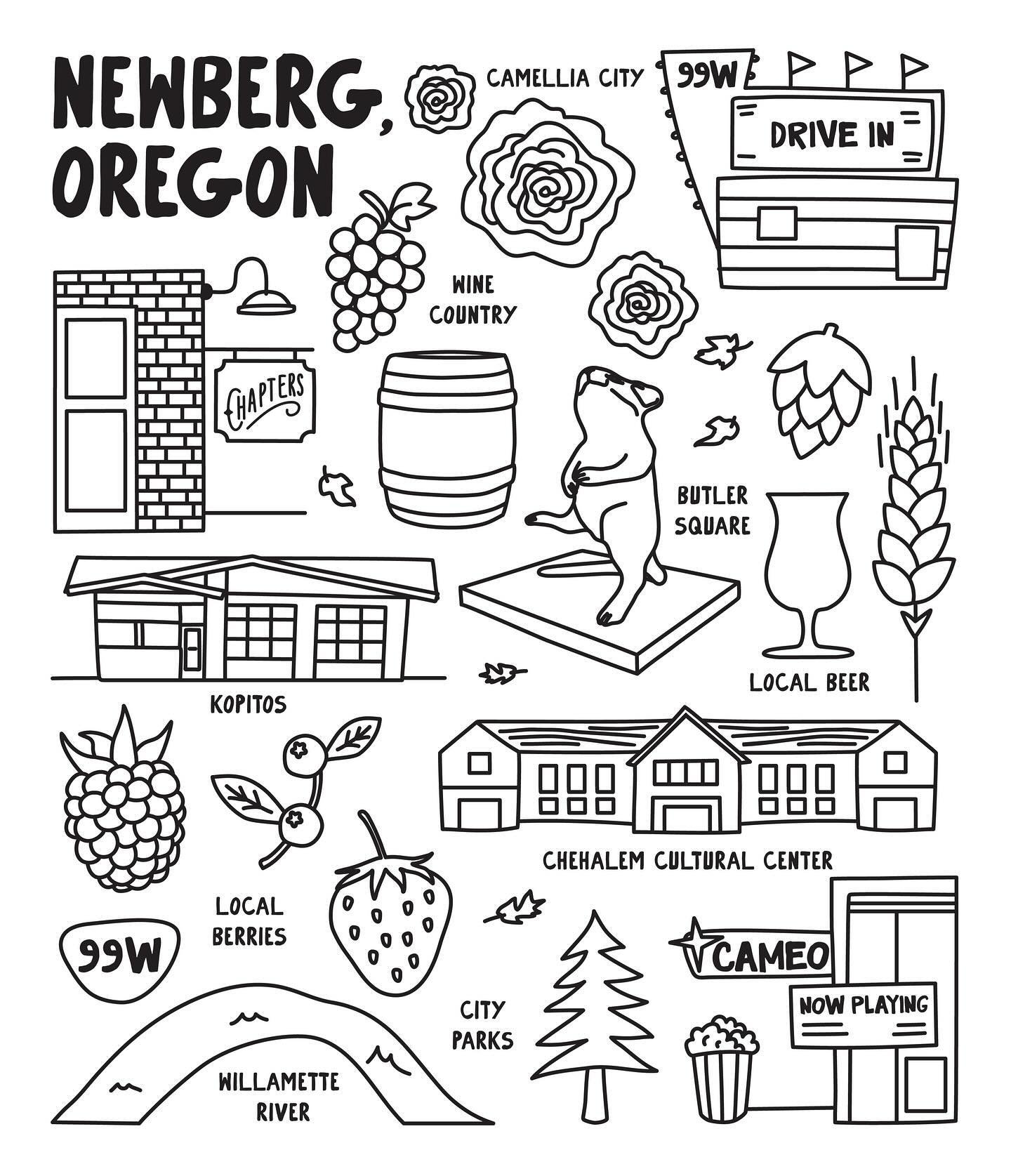 Newberg collage, part I #newberg #newbergoregon #madebymeryl