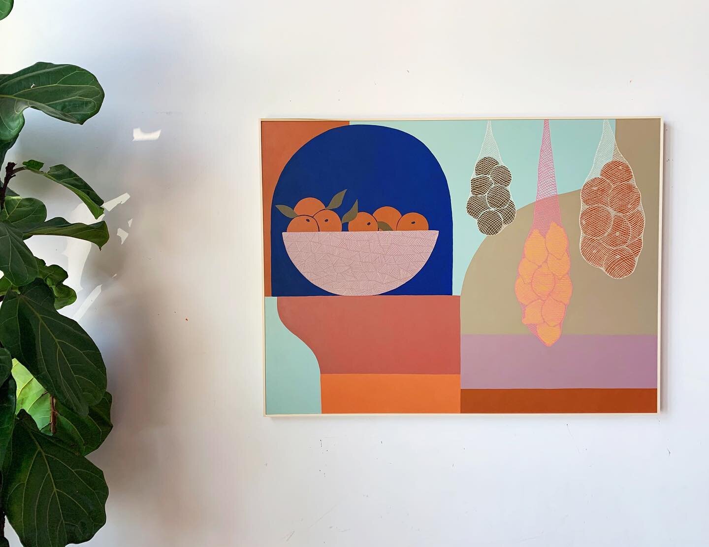 Sanctuary 14 ~ 30&rdquo;x40&rdquo; 
🍊🍋🍊🍊🍋🍊🍊🍋
Final week to see the show @glass.rice ! 

Book an appointment through the link in my bio or join us for the closing reception July 2nd 4-7pm ! 

#painting #artwork #contemporaryart #stilllife #int