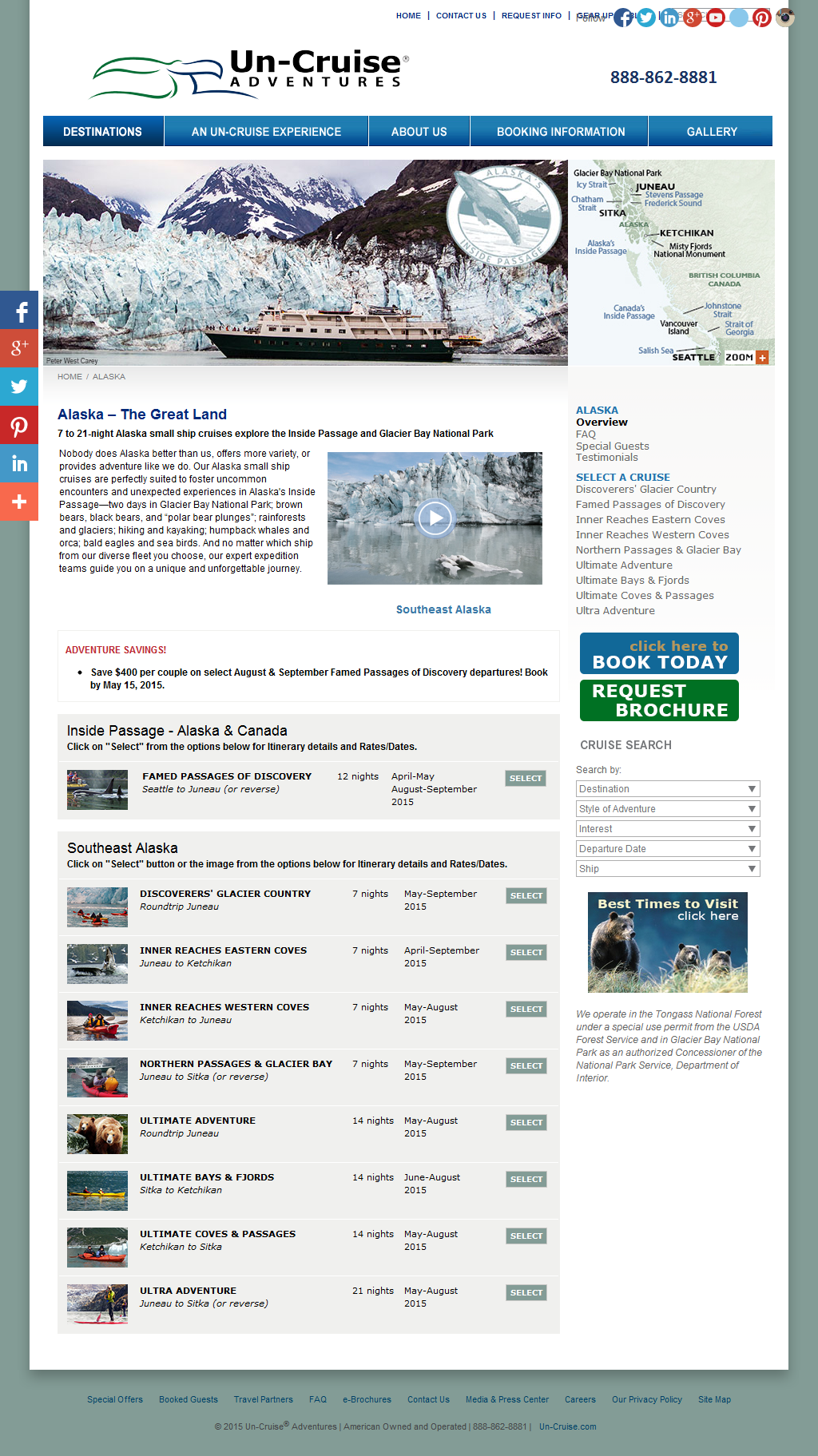 Destination Page Before
