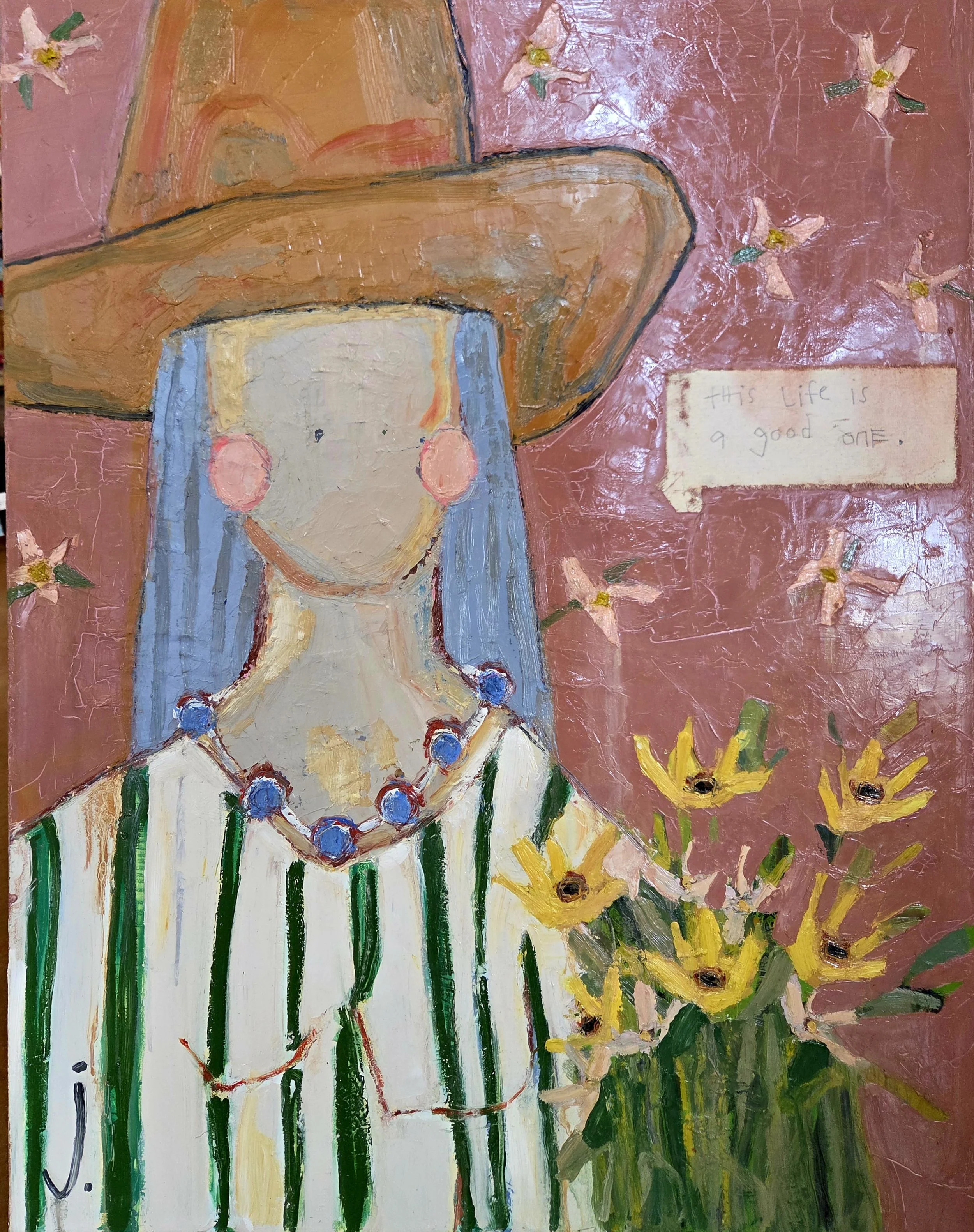 “Eat Cake and Wear Hats” Original oil on canvas $1100