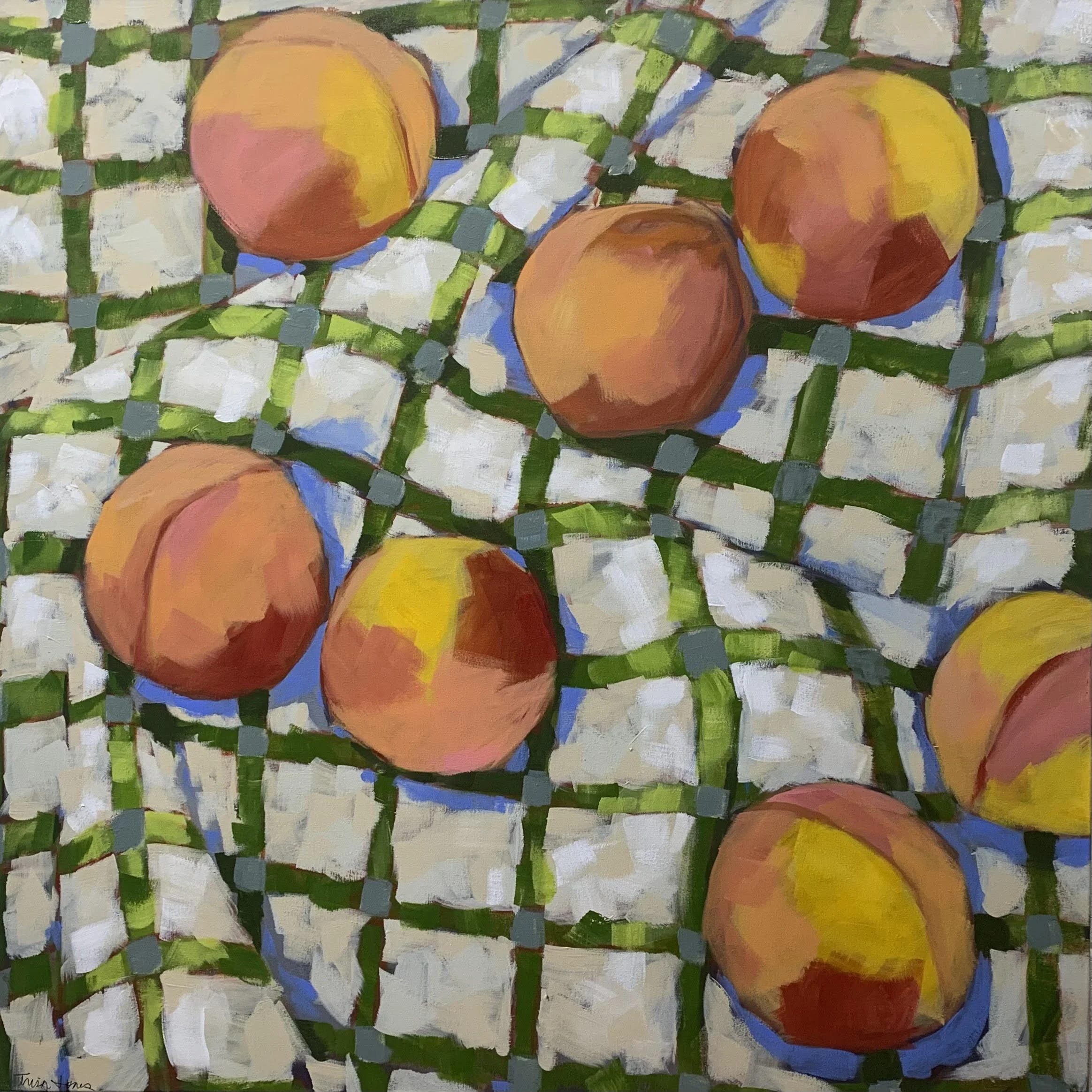 Trish Jones Peaches on Green Cloth.jpg