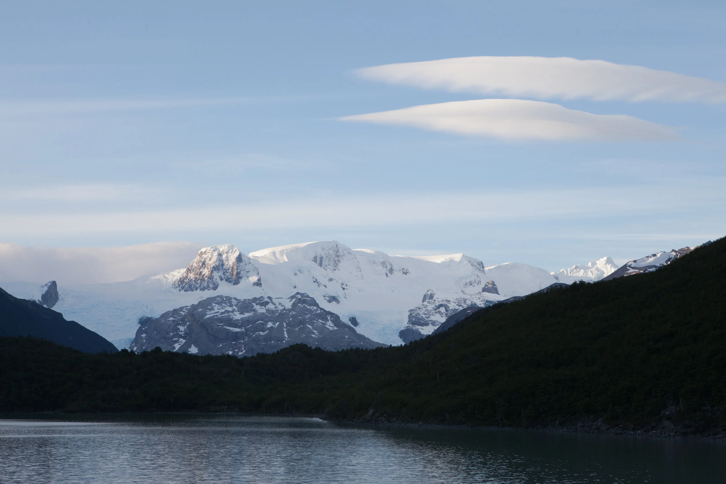 Dickson Glacier and Lake. Small icebergs from the glacier floated along the edges of Dickson Lake as we watched the sun set. In true Midwestern fashion, I skipped the available showers at camp, and went for a cold-water swim. 