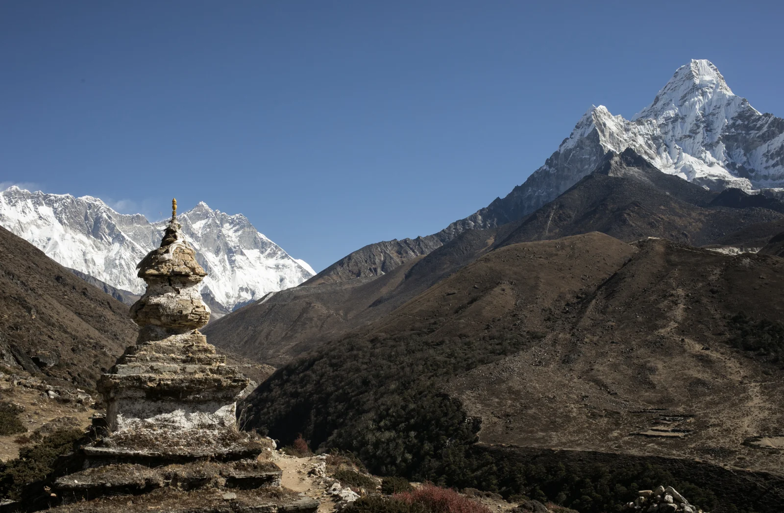 An old stupa is aged by the weather. On this side of the valley the landmarks feel ancient, as though it was less touched by tourism and more in line with what the local people created for themselves. 