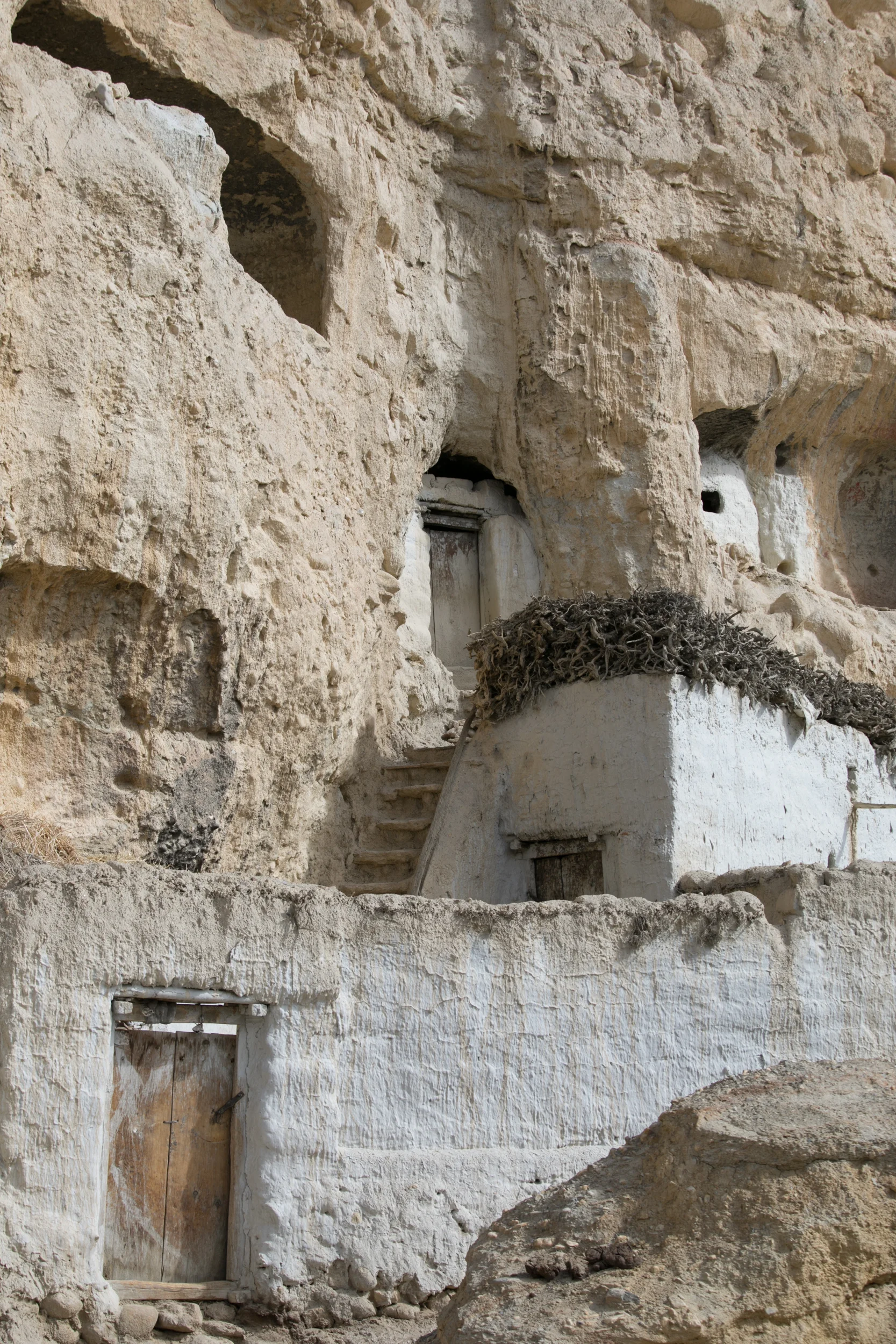 A home built around a cave dwelling. 