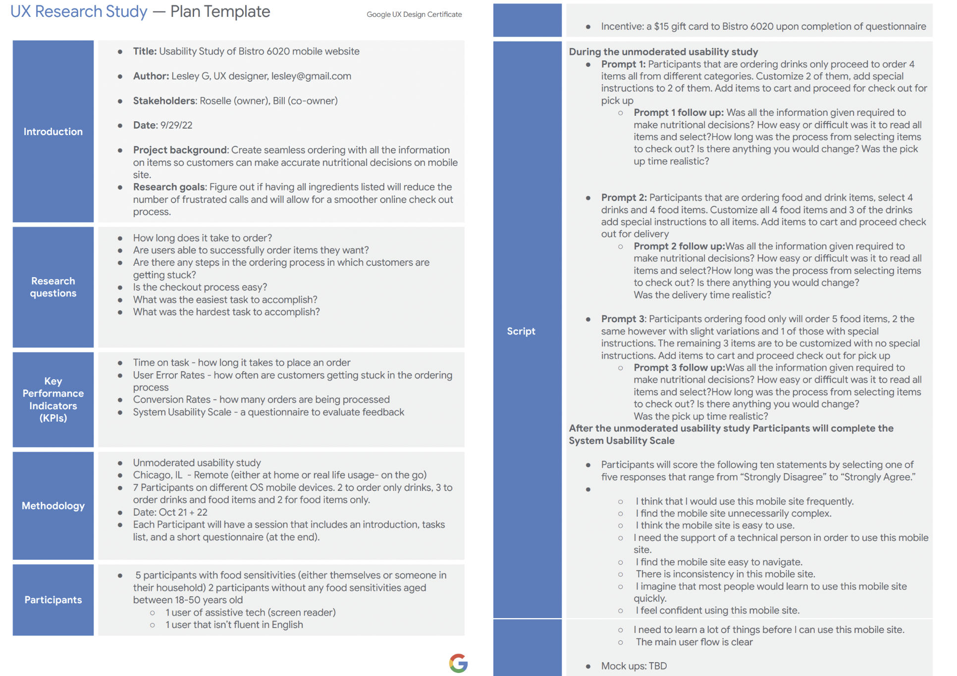 UX Research Study