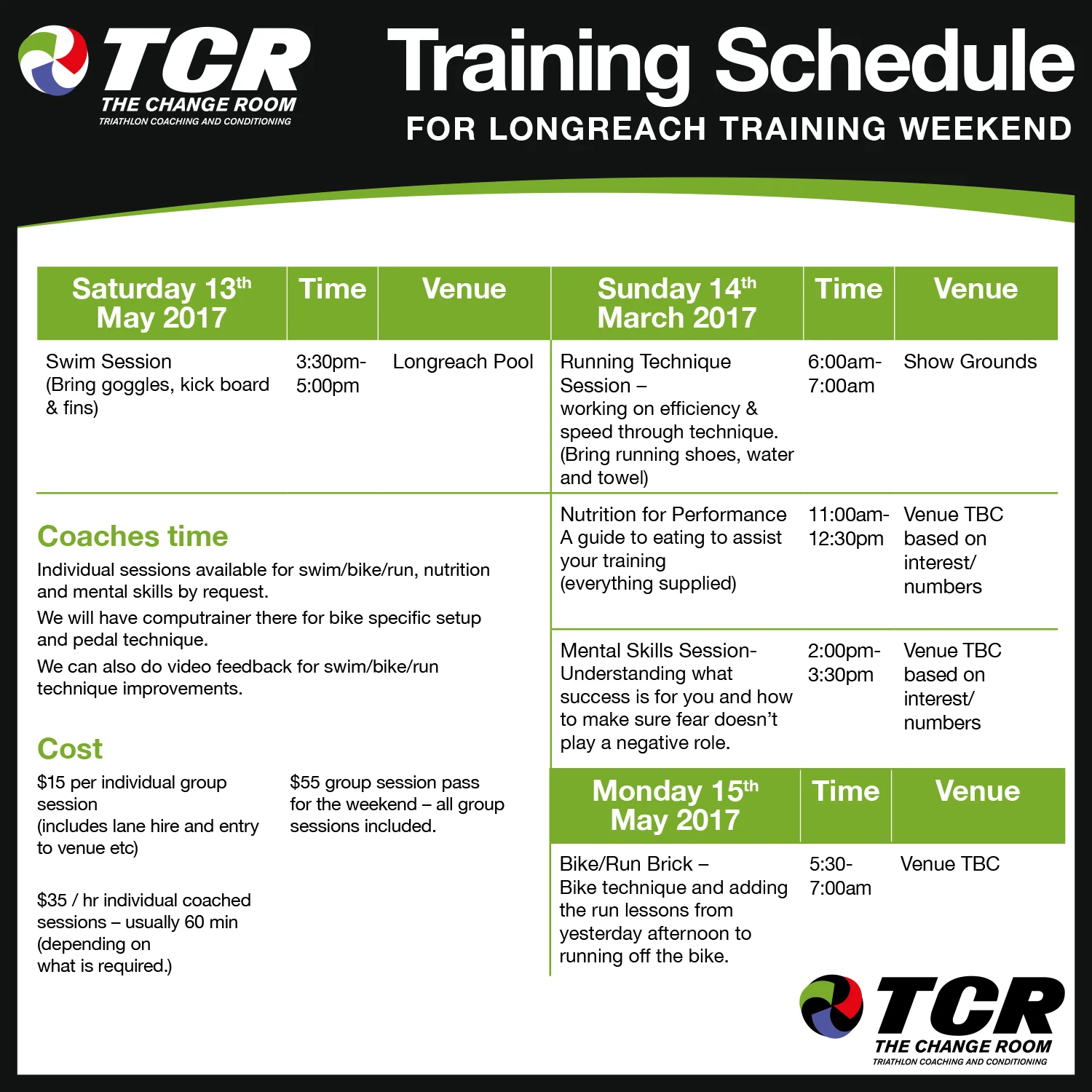 Download PDF for Longreach Training Session here