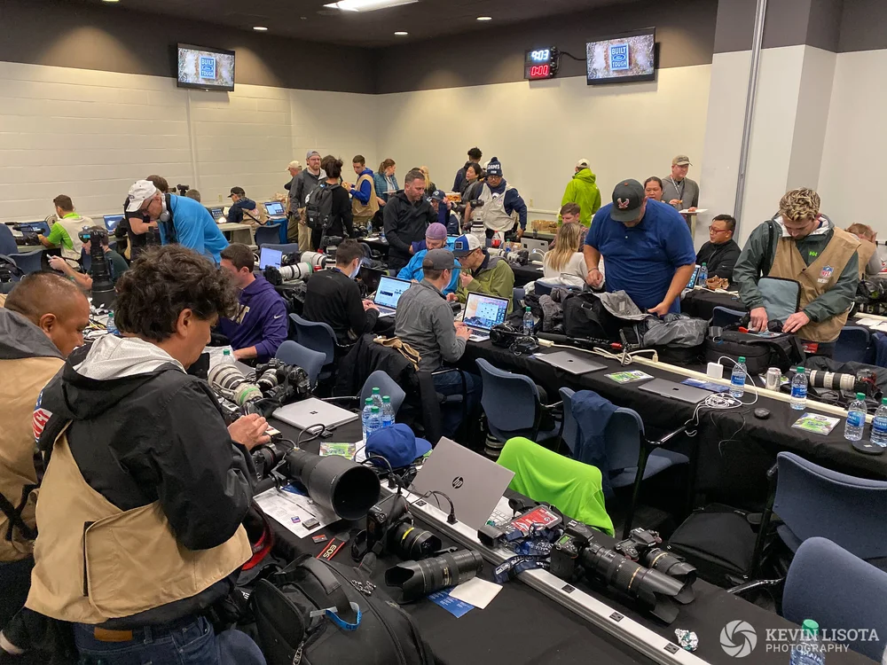 Photographers work room at Centurylink Field