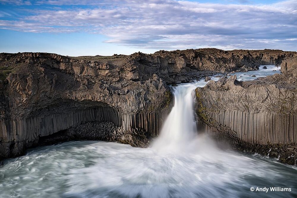 Aldeyjarfoss waterfall, North Iceland.