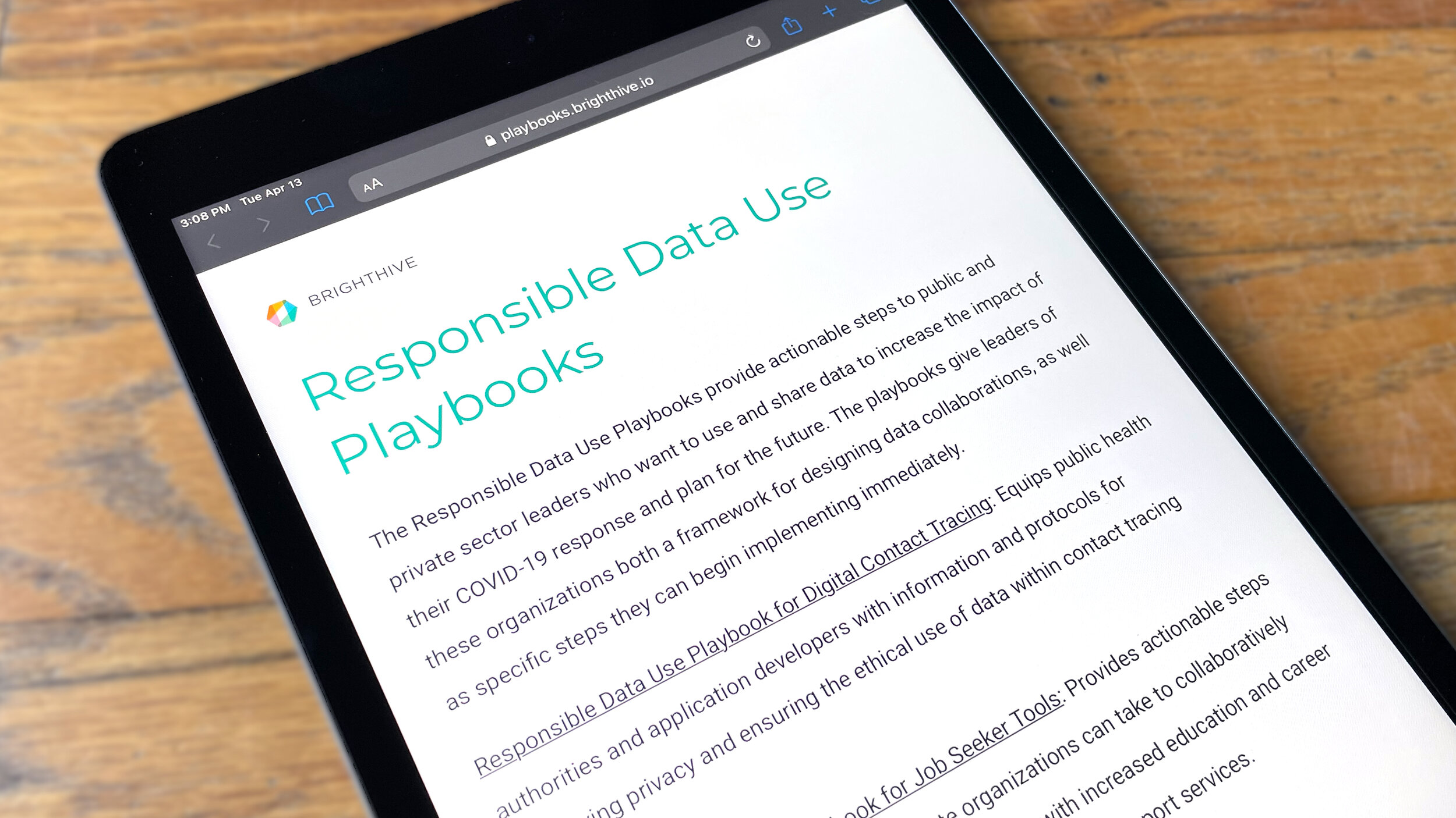 Responsible Data Use Playbooks (Brighthive)