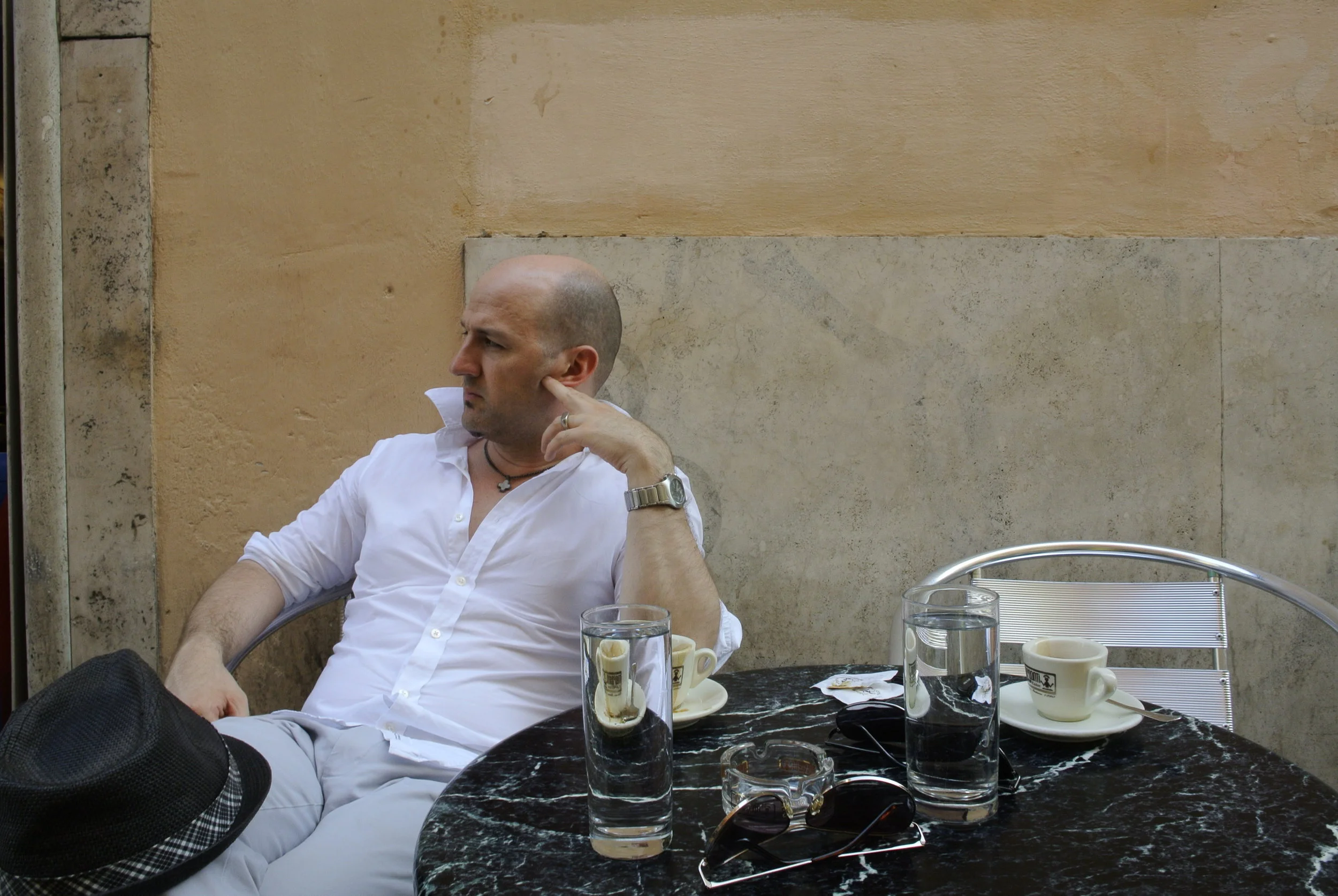 Coffee at Campo dei Fiori, about a block from our classroom.
