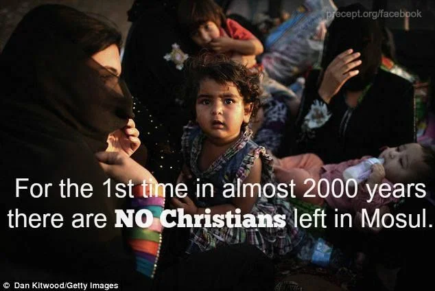 The Christian persecution in Mosul is horrific. Many have been beaten and forced to flee with nothing but the clothes on their back. Others have been outright murdered. Despite these consequences, over 40,000 have stood for their faith in Christ and refused to denounce Jesus Christ as their savior.