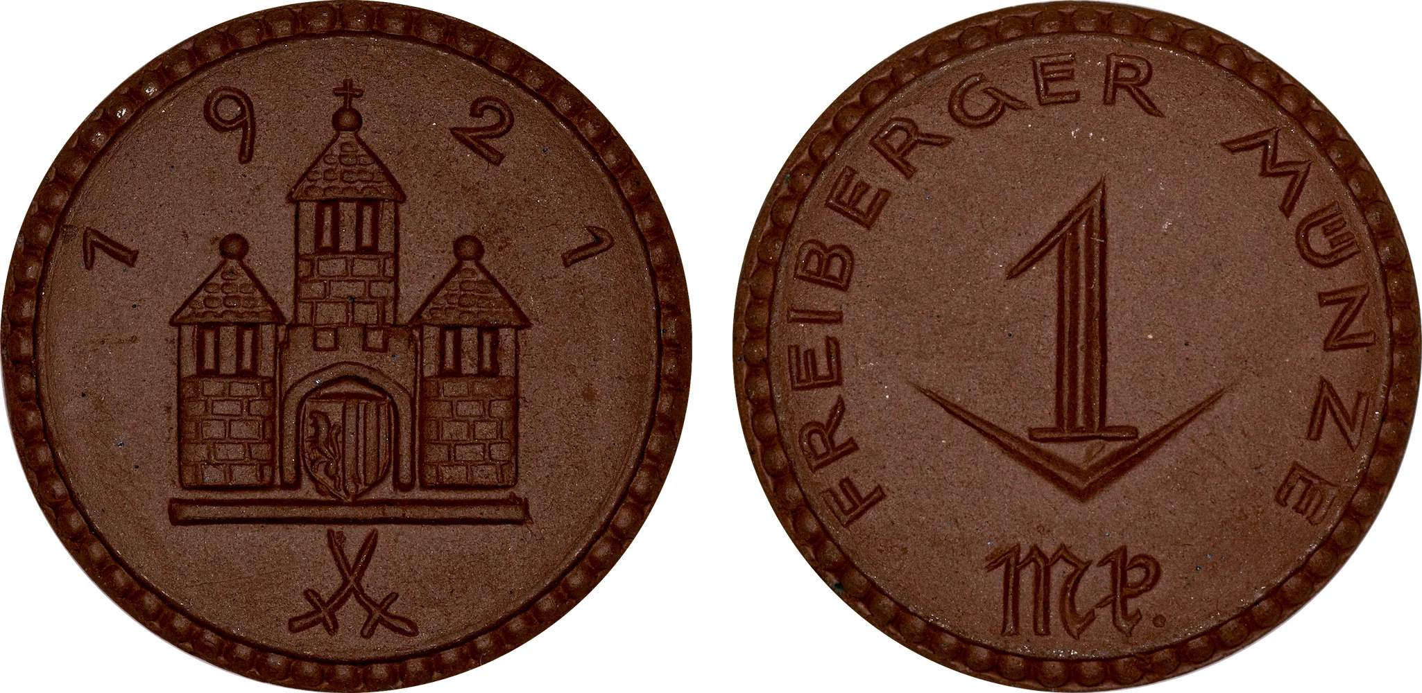 #4 Diameter: 28mm / Weight: 3.9g Germany (Freiberg) - 1921 1 Mark