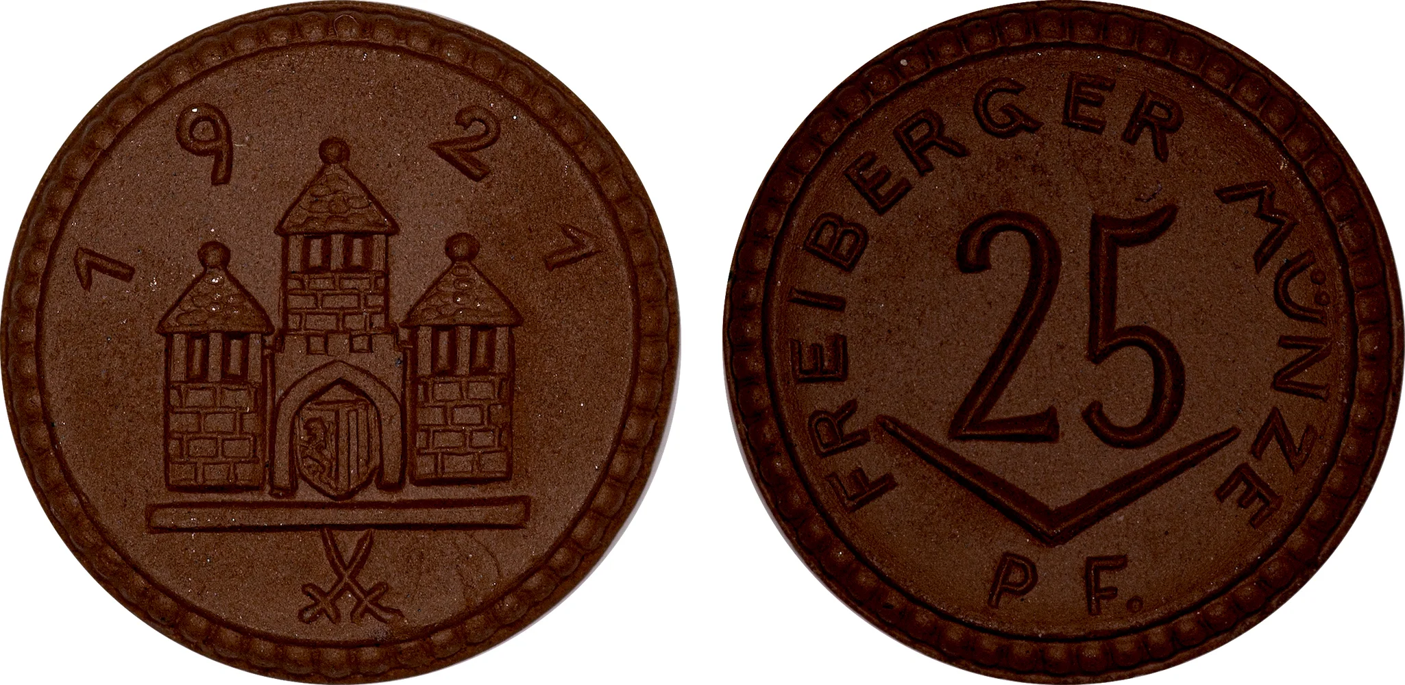 #6 Diameter: 21mm / Weight: 2.4g Germany (Freiberg) - 1921 25 Pfennig