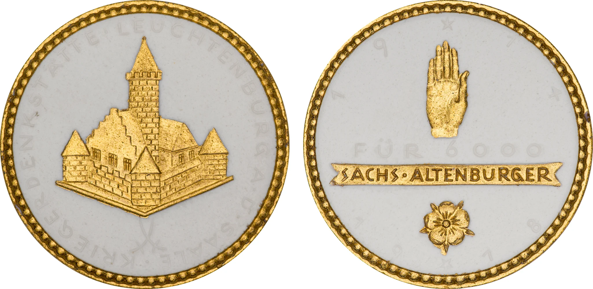 #12 Diameter: 39mm / Weight: 7.8g Germany (Altenburg) 1918 Porcelain Gilt Medal Scheuch # Mintage: