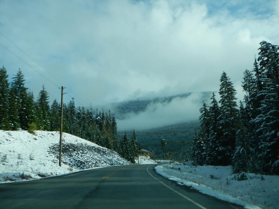  A snowy drive to the Olympic center. 