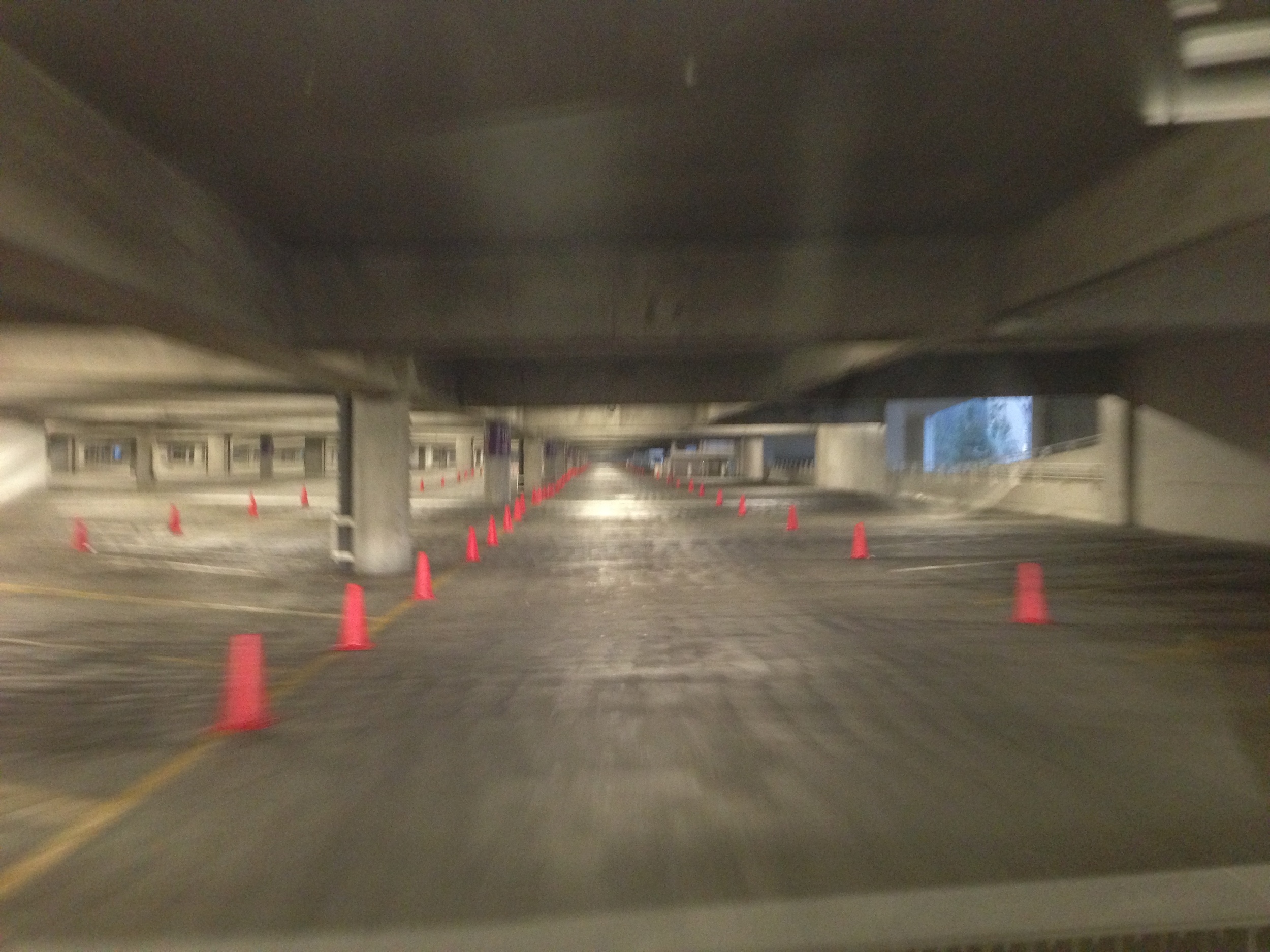  An empty Mickey and Friends parking structure. 