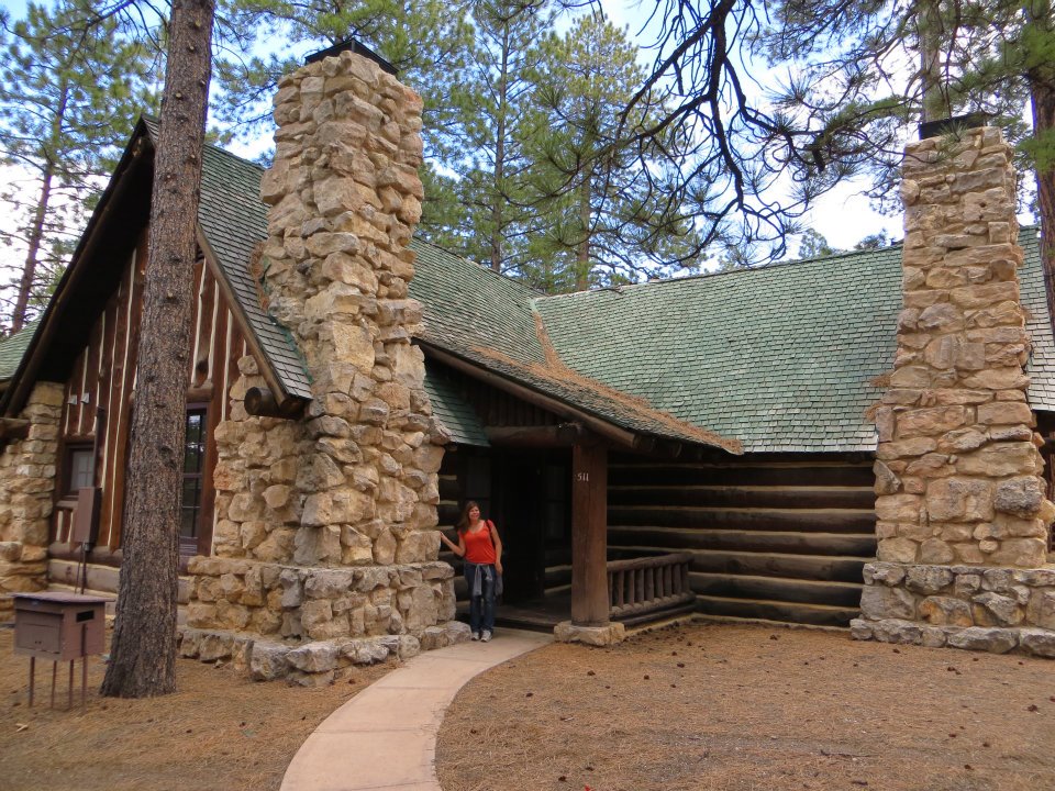  me, standing in front of our cabin. 