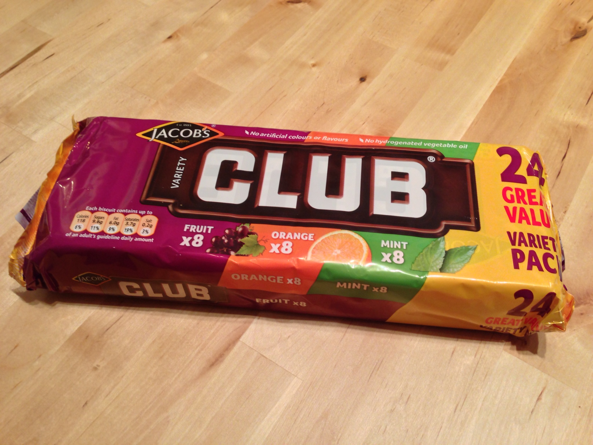 A variety pack of Jacob's Club biscuits.