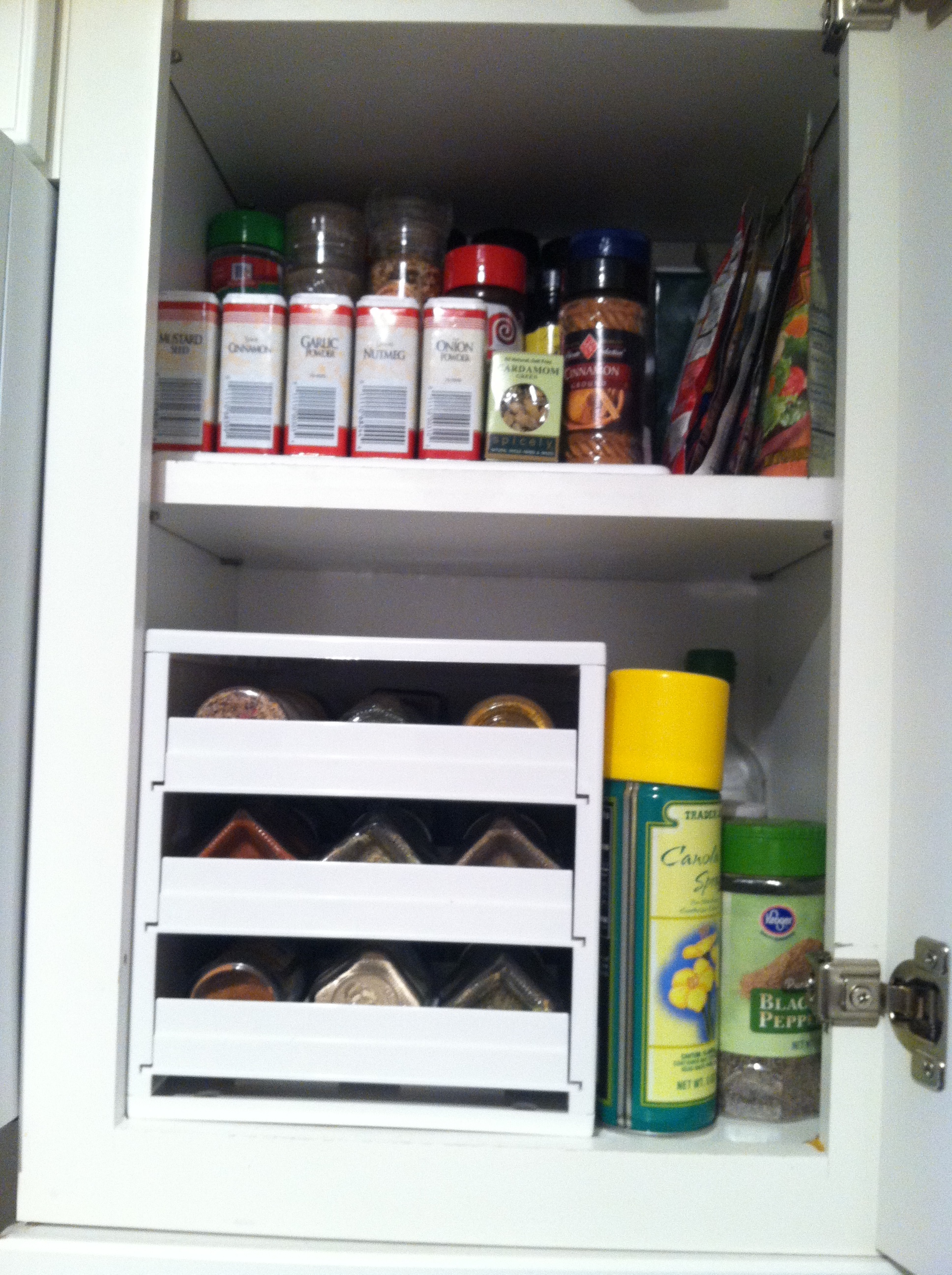  My newly organized spice shelves. 