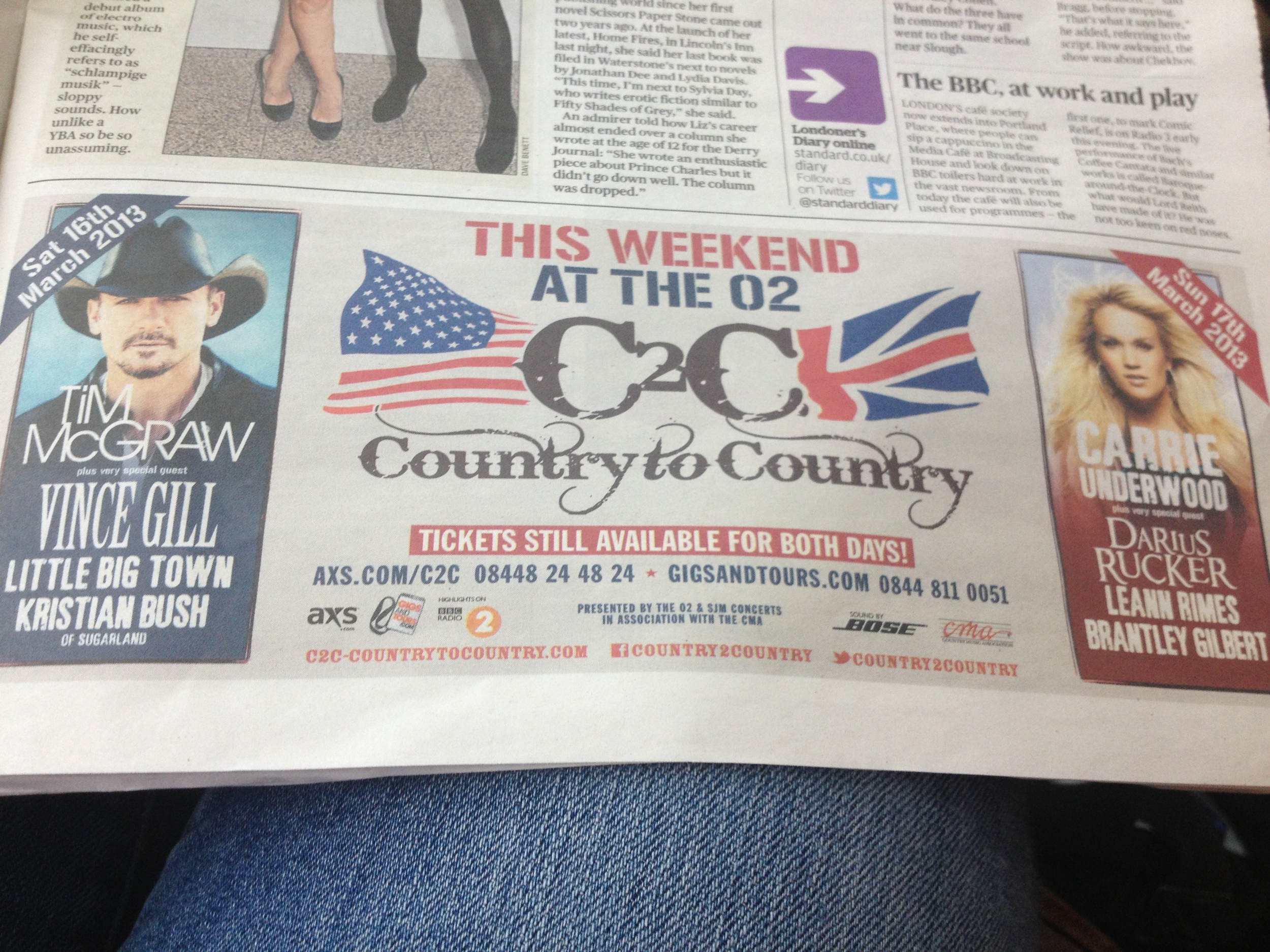 ​I can move to England and still go to country concerts! 